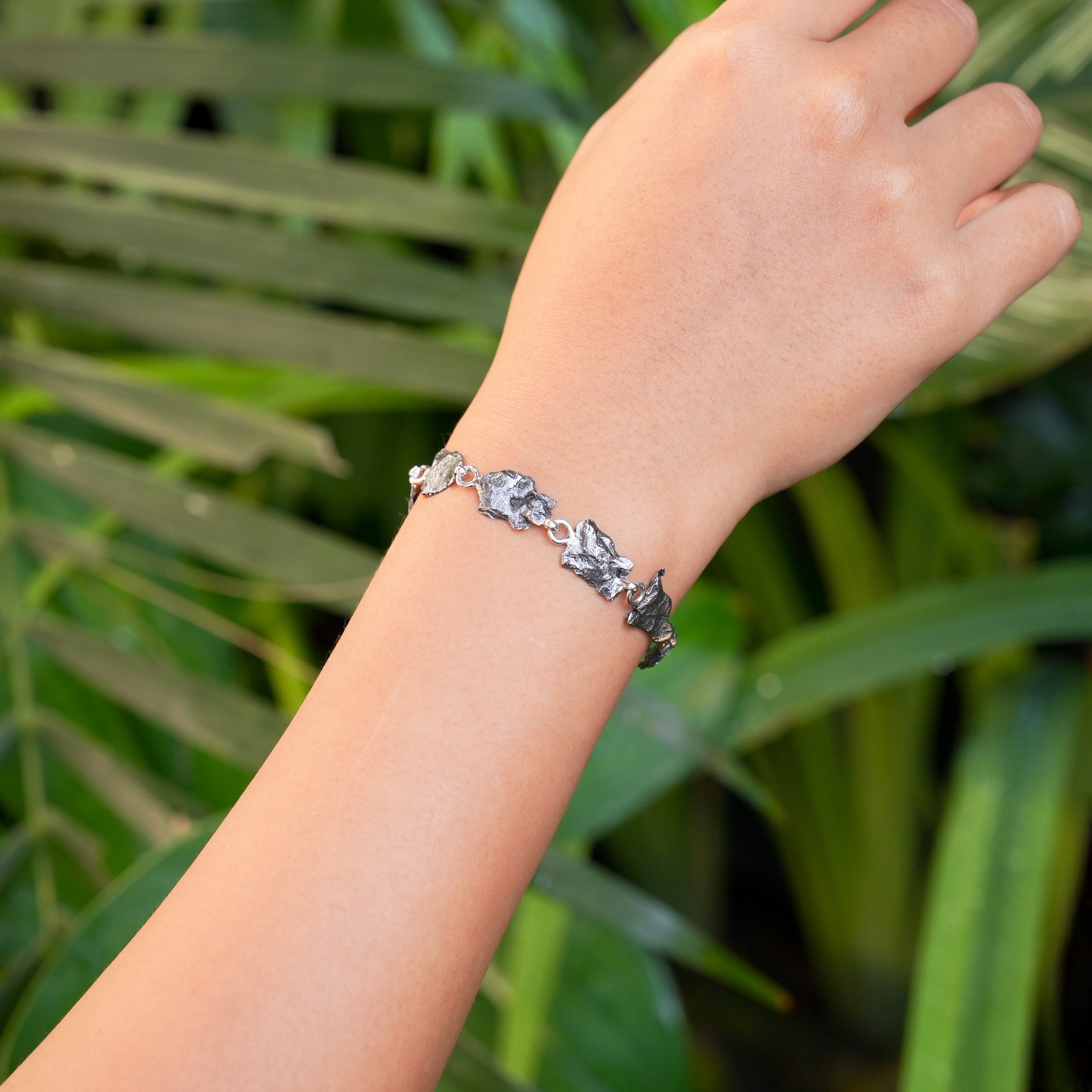 Starborn Campo del Cielo Meteorite Bracelet in Sterling Silver