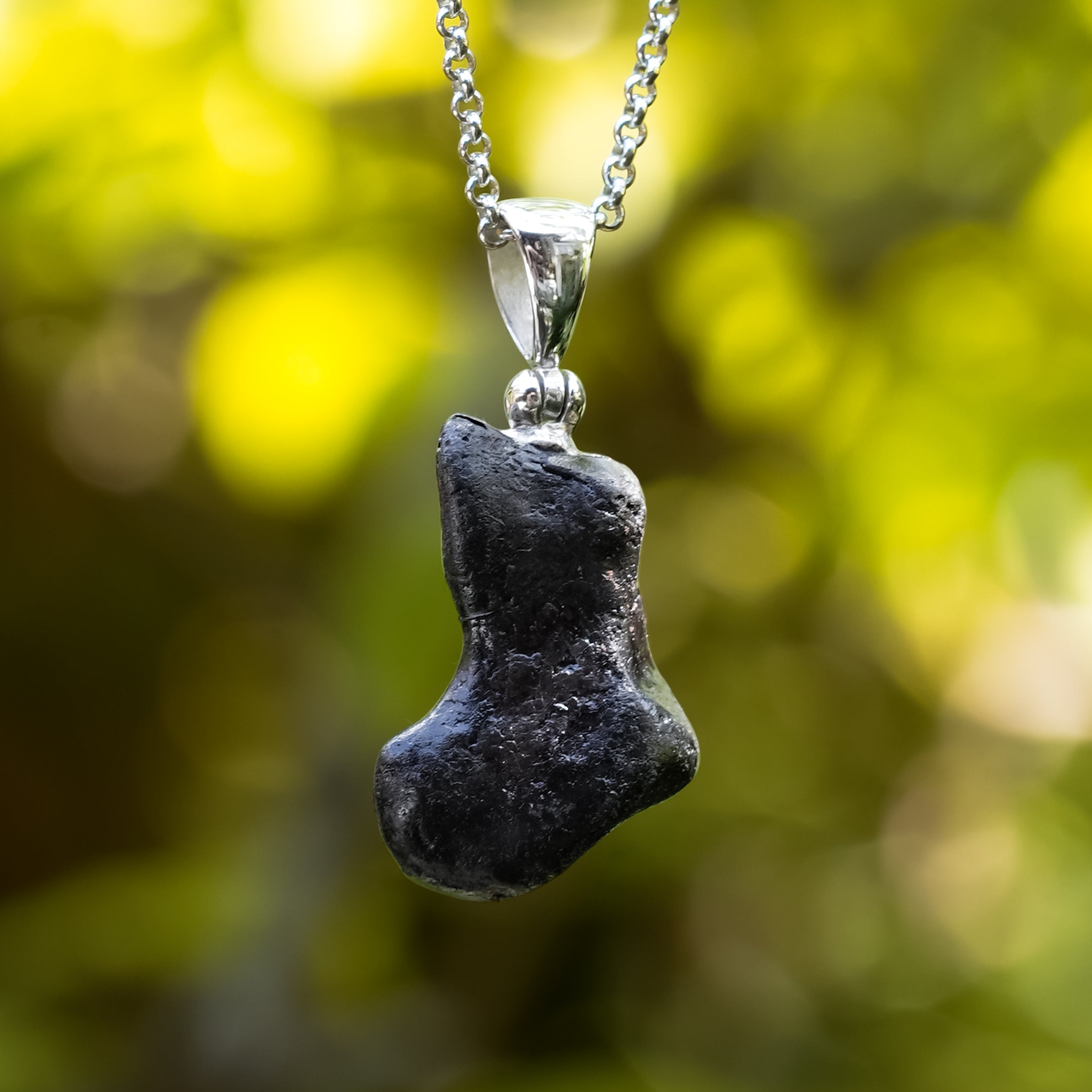 Starborn Agoudal Iron Meteorite Nugget Pendant in Sterling Silver