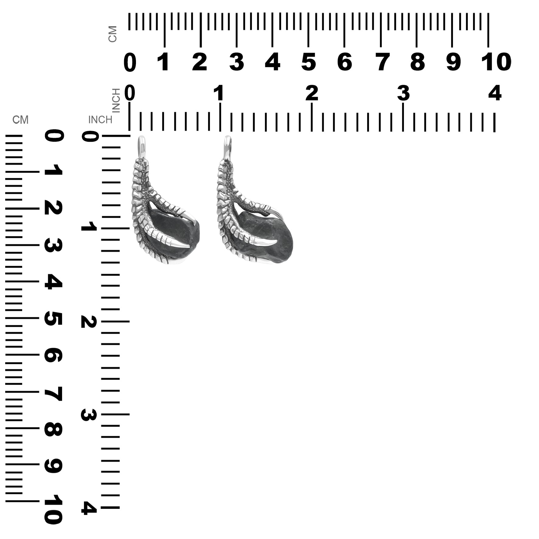 Starborn Agoudal Iron Meteorite Eagle Claw Pendant in Sterling Silver