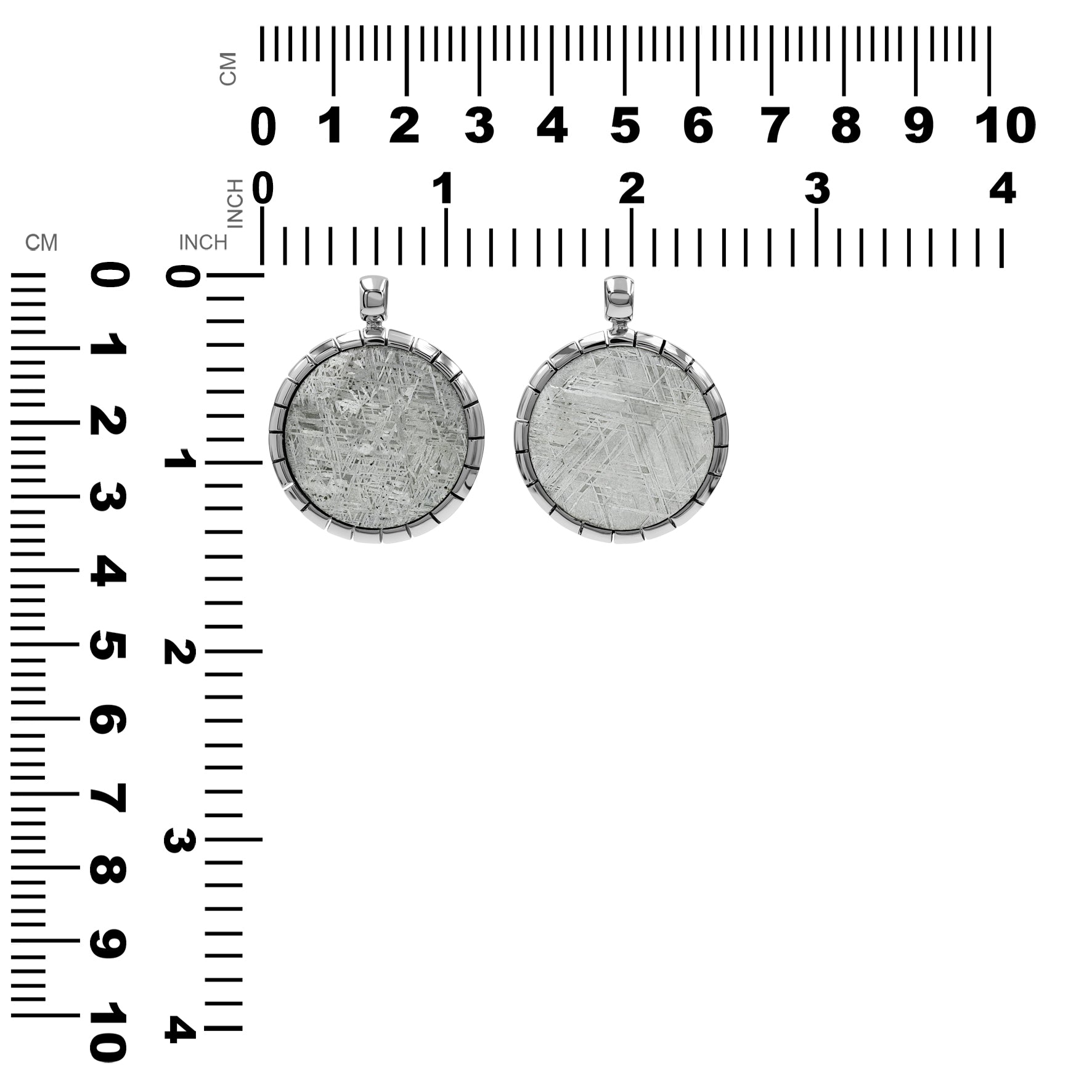 Round Muonionalusta Meteorite Pendant in Sterling Silver