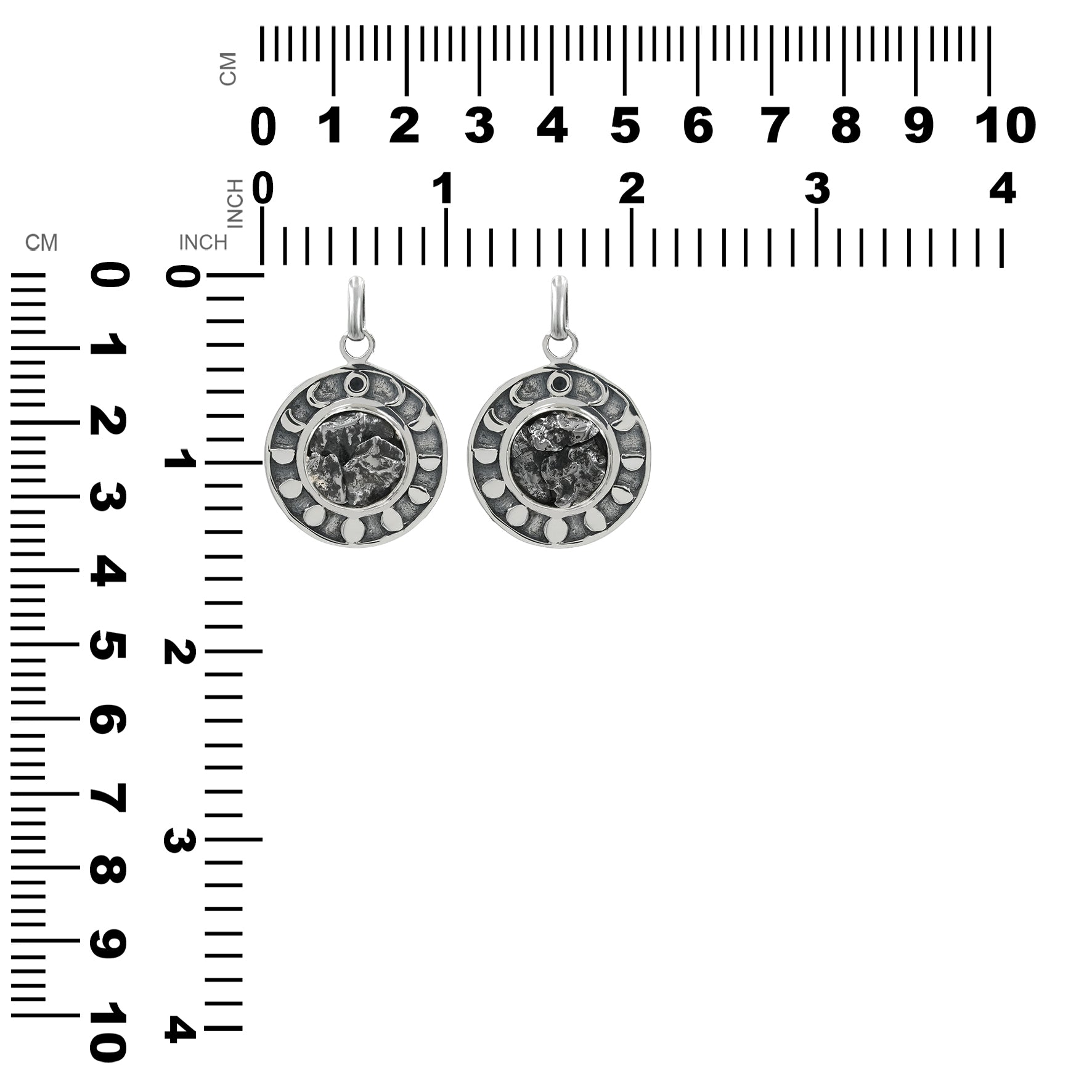Starborn Campo del Cielo Meteorite Moon Phases Pendant in Sterling Silver