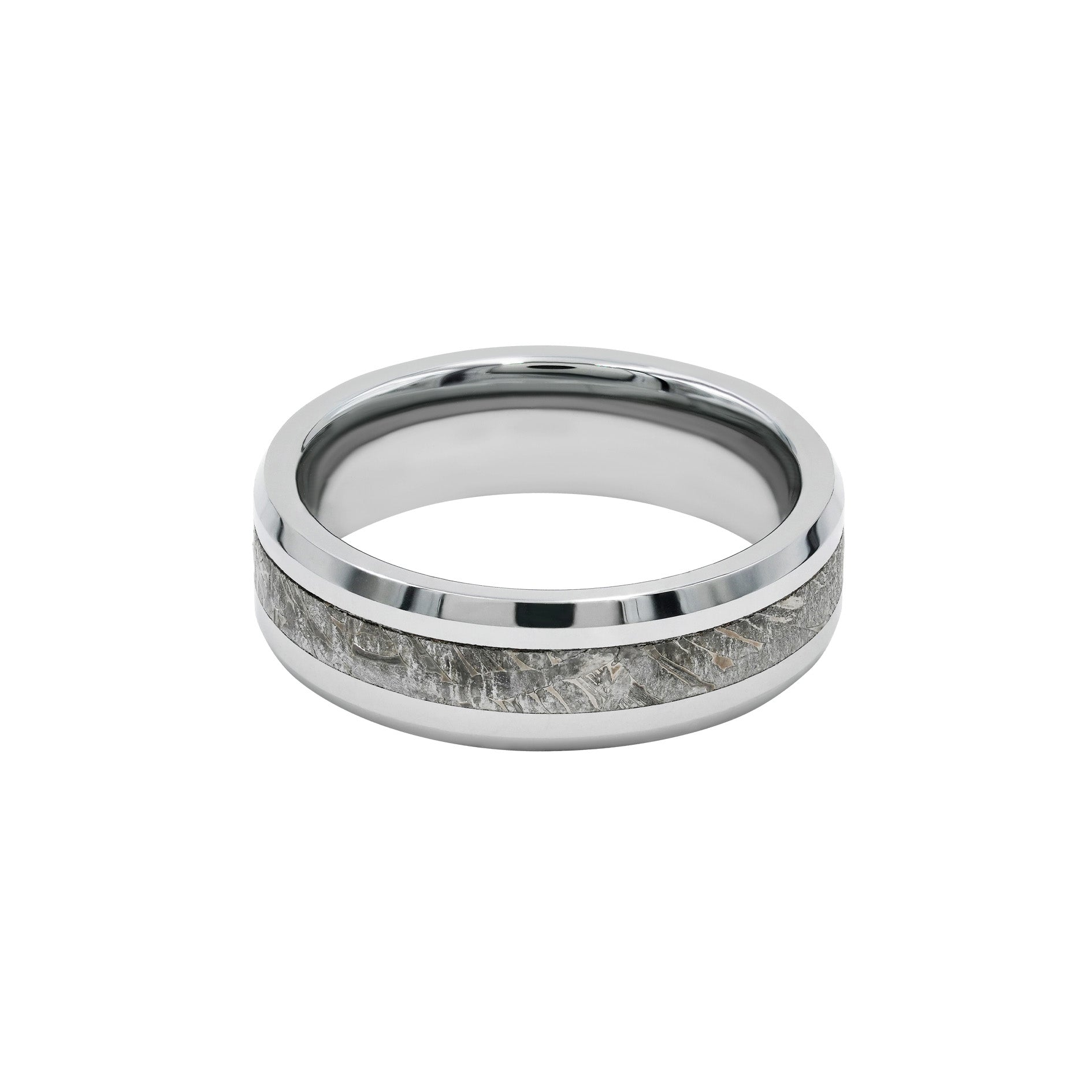 Starborn Aletai Meteorite Inlay Ring with 6mm Tungsten Band