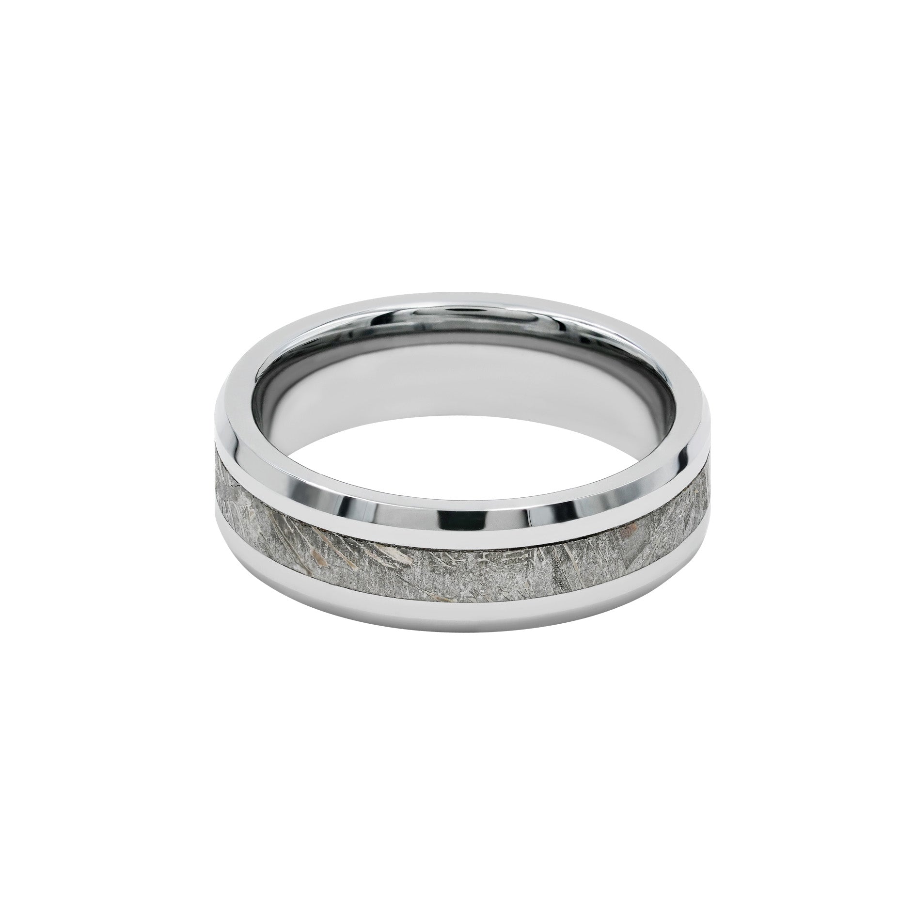 Starborn Aletai Meteorite Inlay Ring with 6mm Tungsten Band