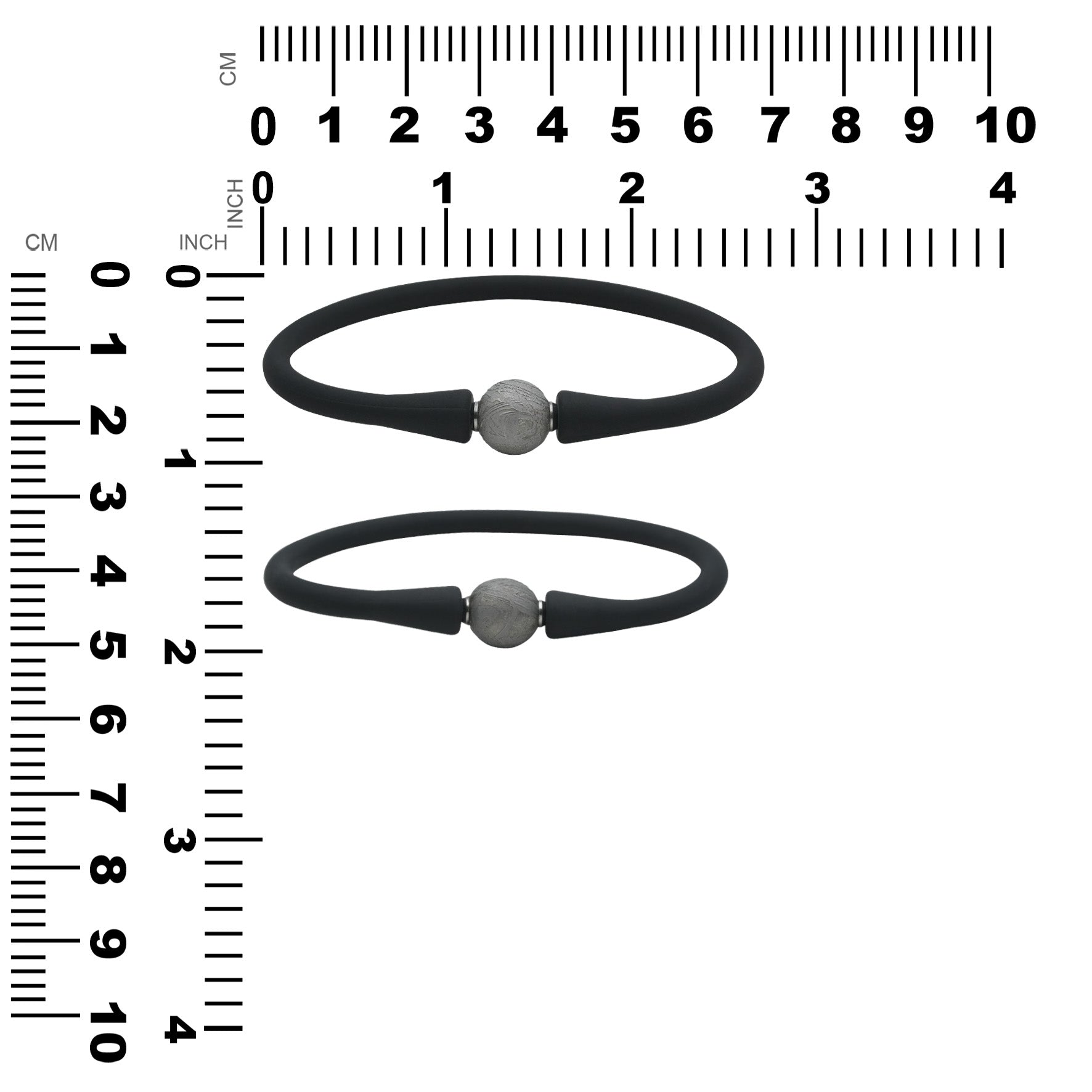 Starborn Aletai Eisenmeteorit 10mm Kugelperle auf Silikonarmband