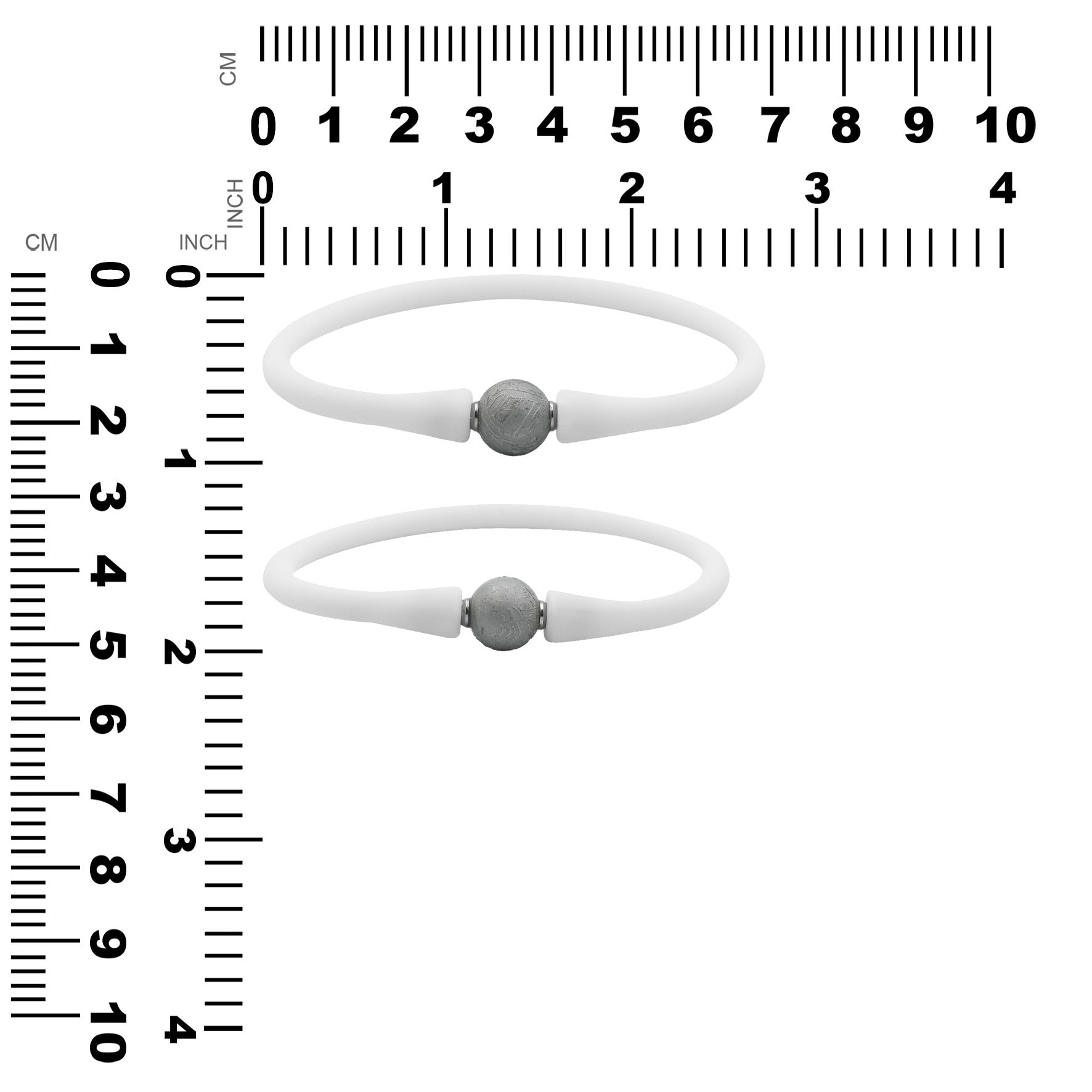 Starborn Aletai Eisenmeteorit 10mm Kugelperle auf Silikonarmband