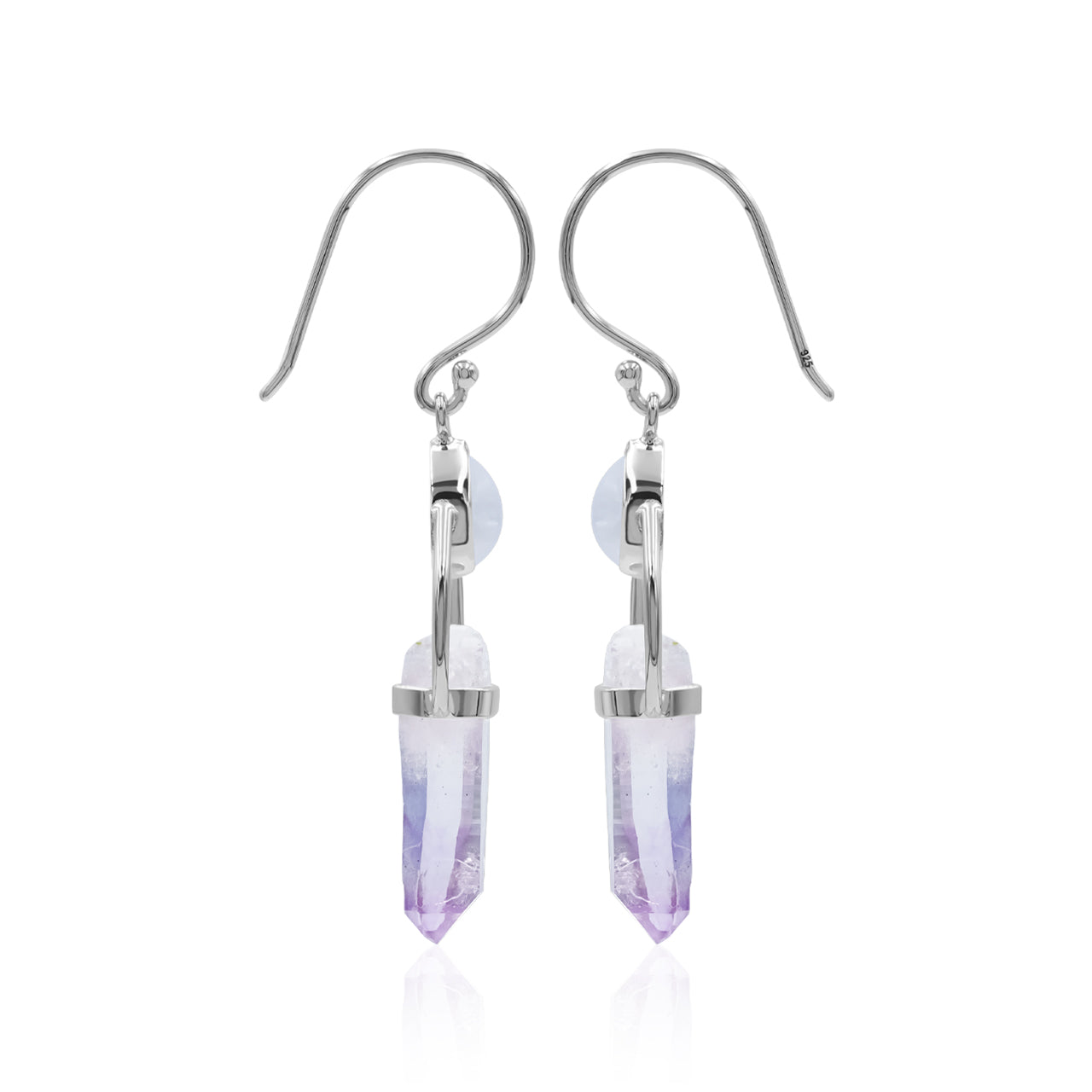 Starborn Vera Cruz Amethyst with Rainbow Moonstone Earring in Sterling Silver