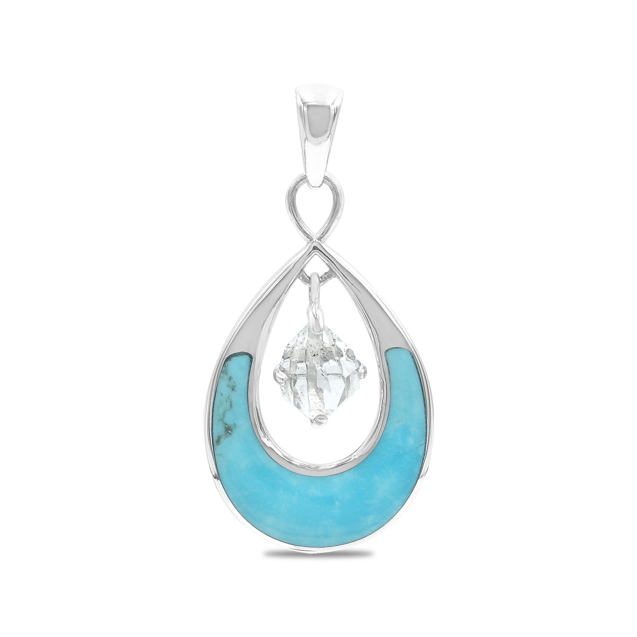 Starborn-Edelstein- und Herkimer-Diamant-Anhänger aus Sterlingsilber