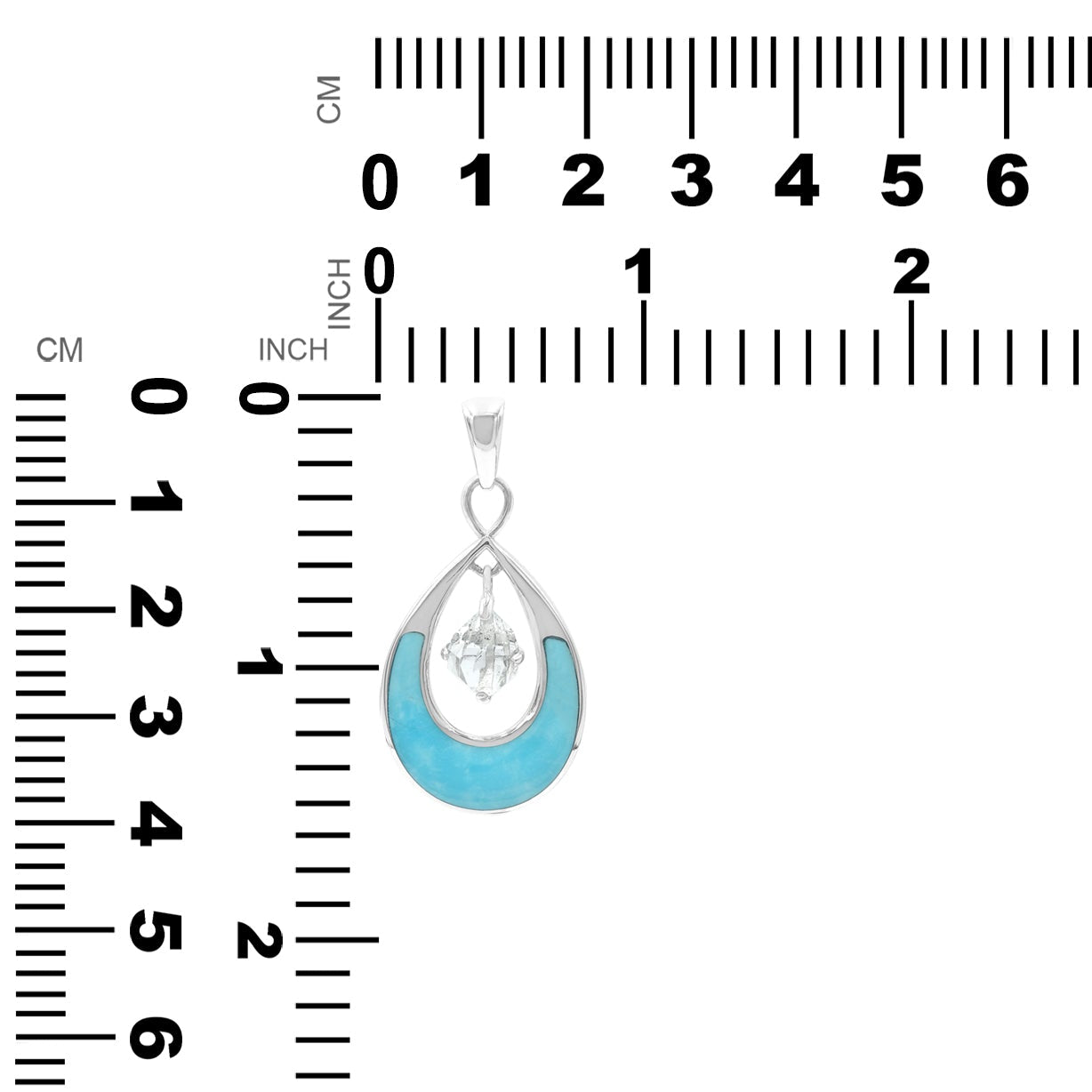 Starborn-Edelstein- und Herkimer-Diamant-Anhänger aus Sterlingsilber