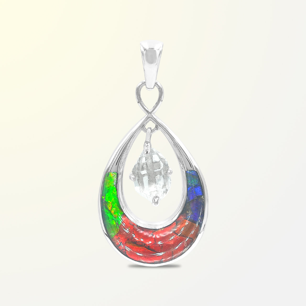 Starborn-Edelstein- und Herkimer-Diamant-Anhänger aus Sterlingsilber