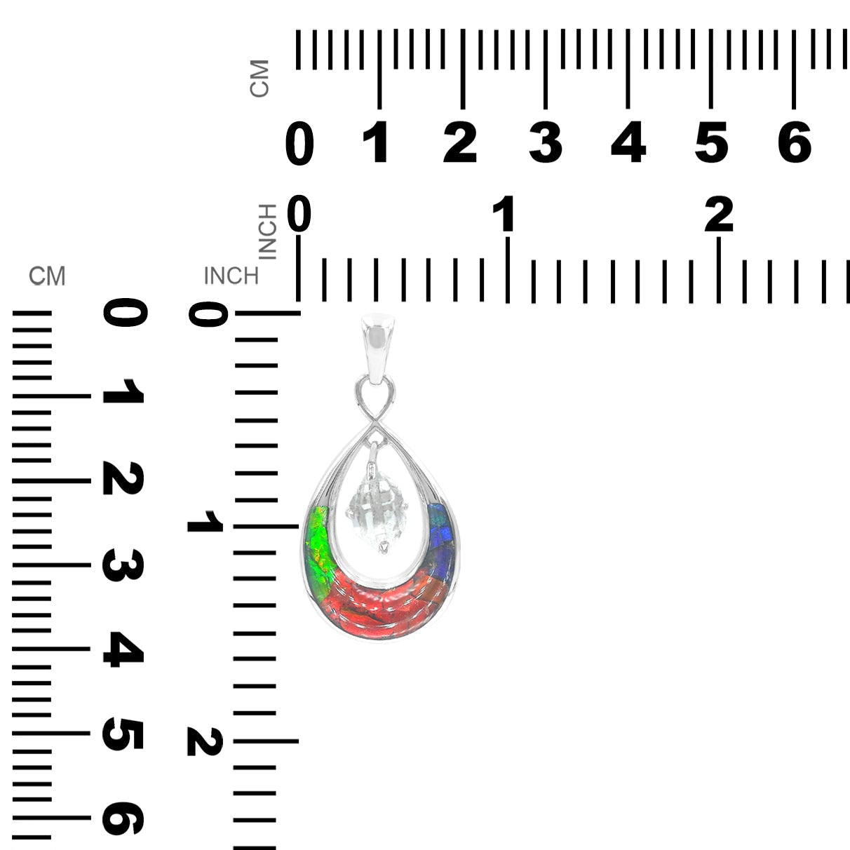 Starborn-Edelstein- und Herkimer-Diamant-Anhänger aus Sterlingsilber