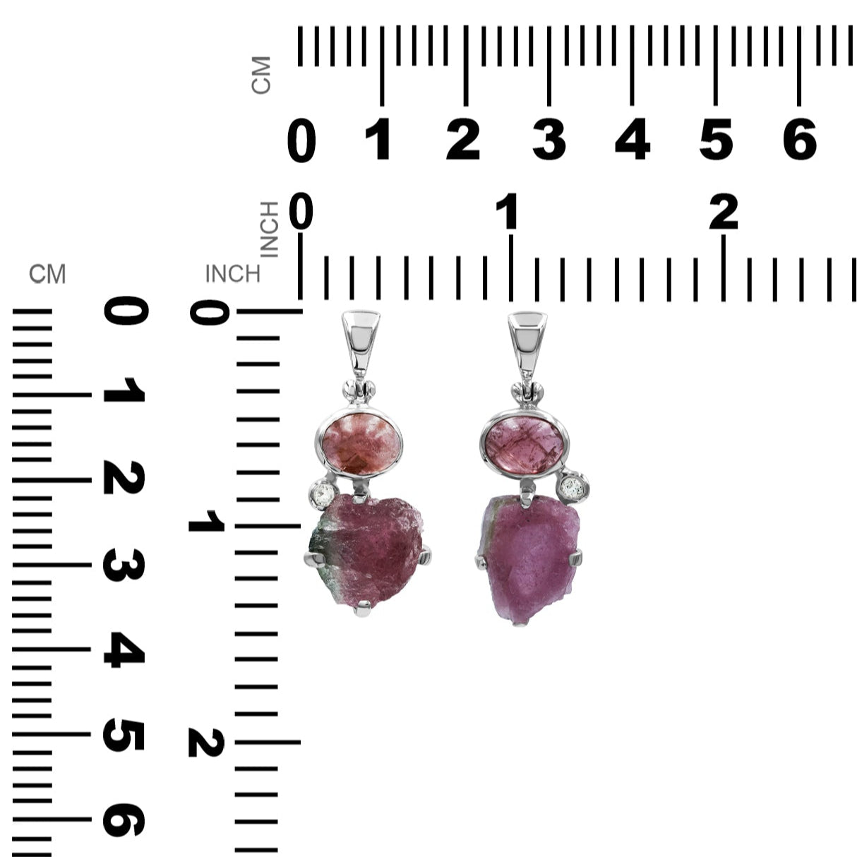 Starborn Tourmaline and White Topaz Pendant in Sterling Silver