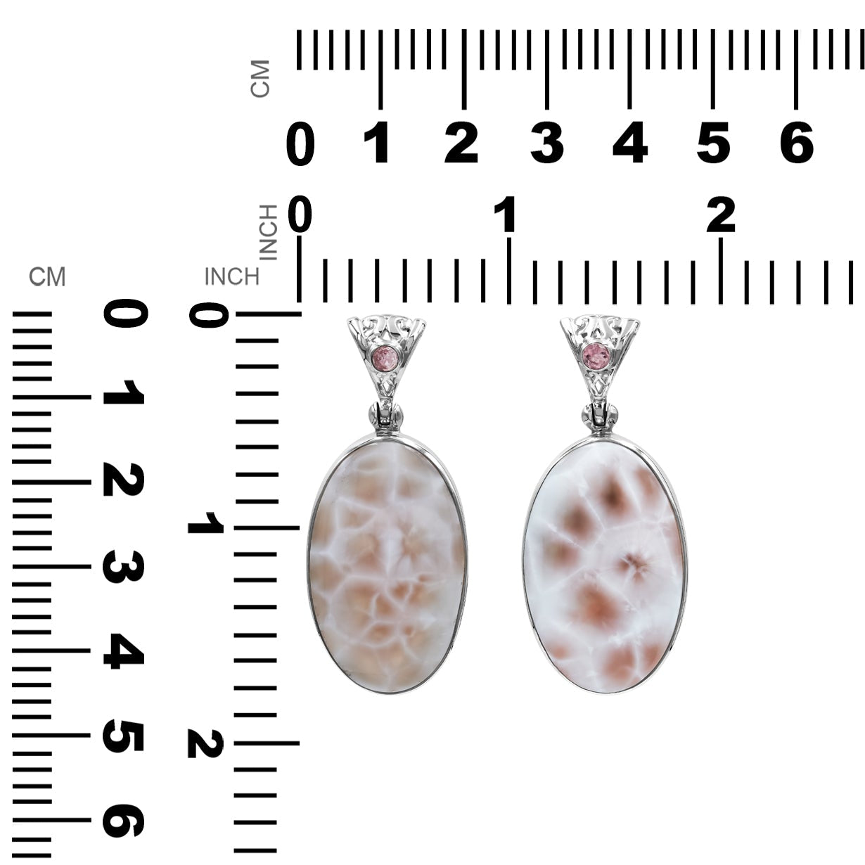 Starborn Pink Natrolite and Tourmaline Pendant in Sterling Silver