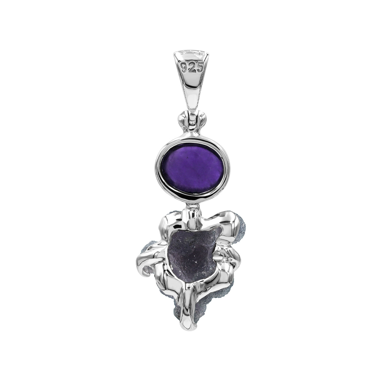 Starborn Amethyst and Grape Chalcedony Pendant in Sterling