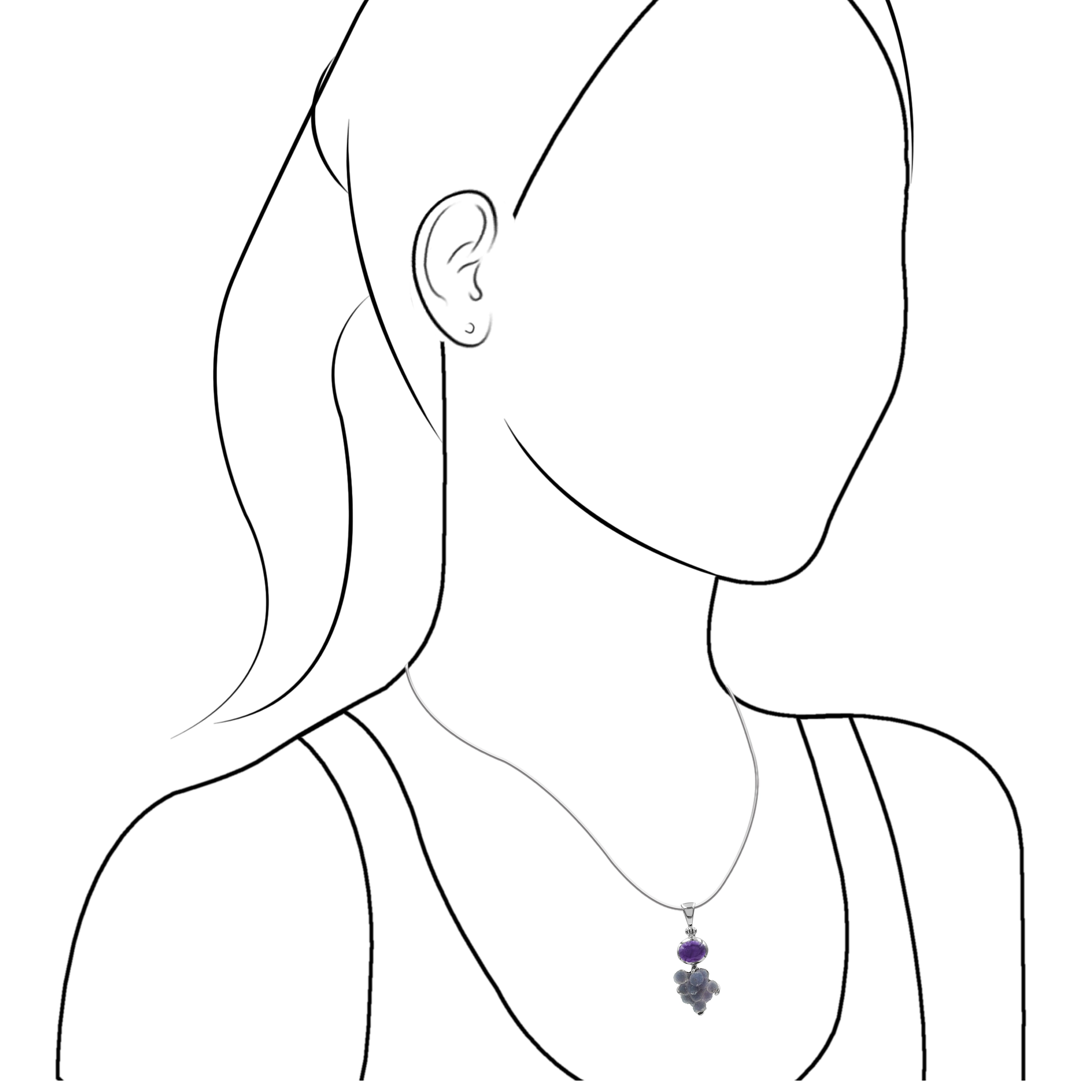 Starborn Amethyst and Grape Chalcedony Pendant in Sterling