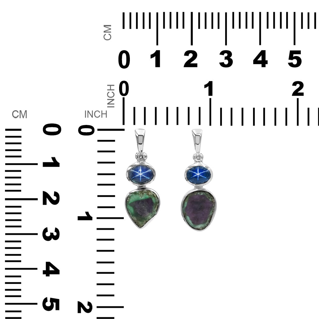 Star Sapphire and Bi-color Ruby Pendant