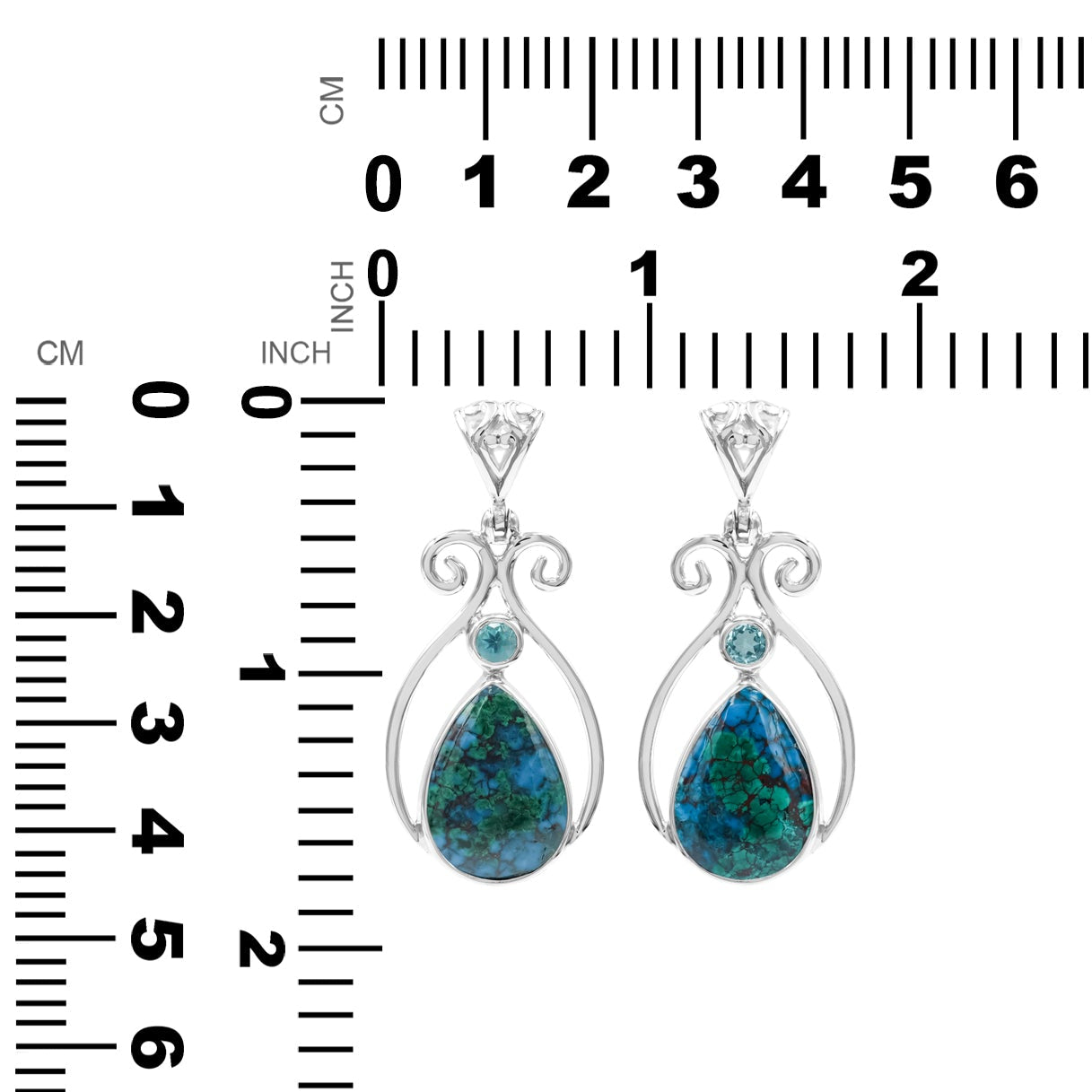 Chrysocolla and Faceted Apatite Pendant