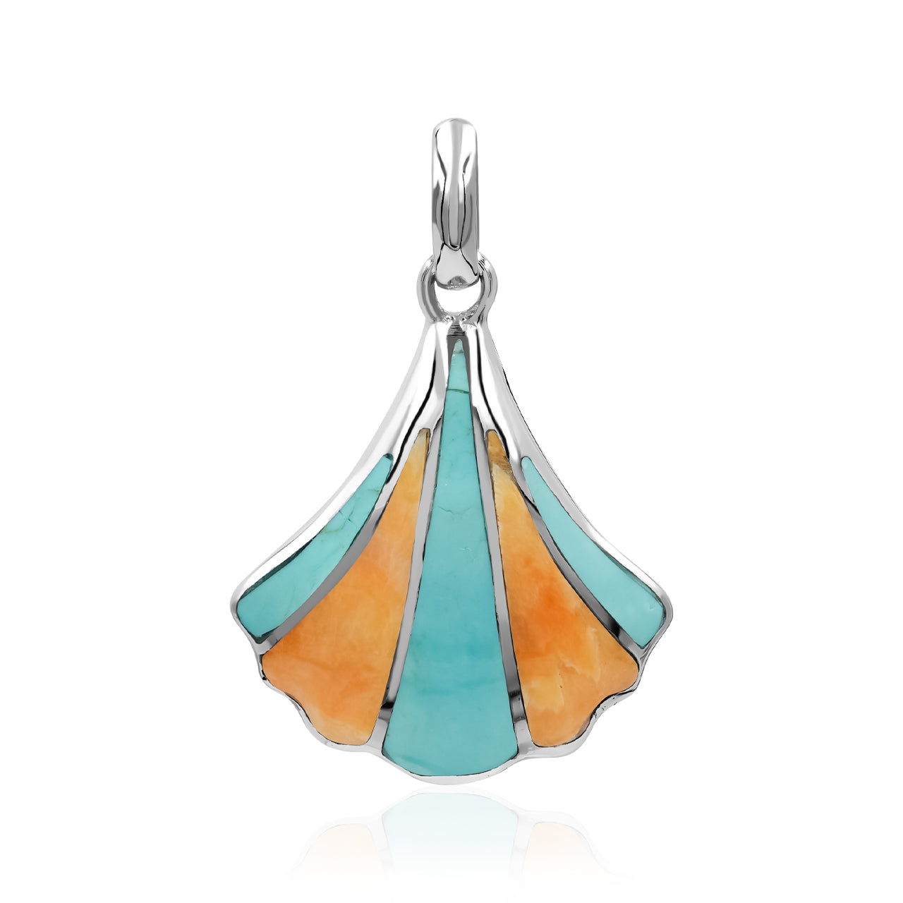 Starborn Beautiful Gemstone Seashell Pendant in Sterling Silver