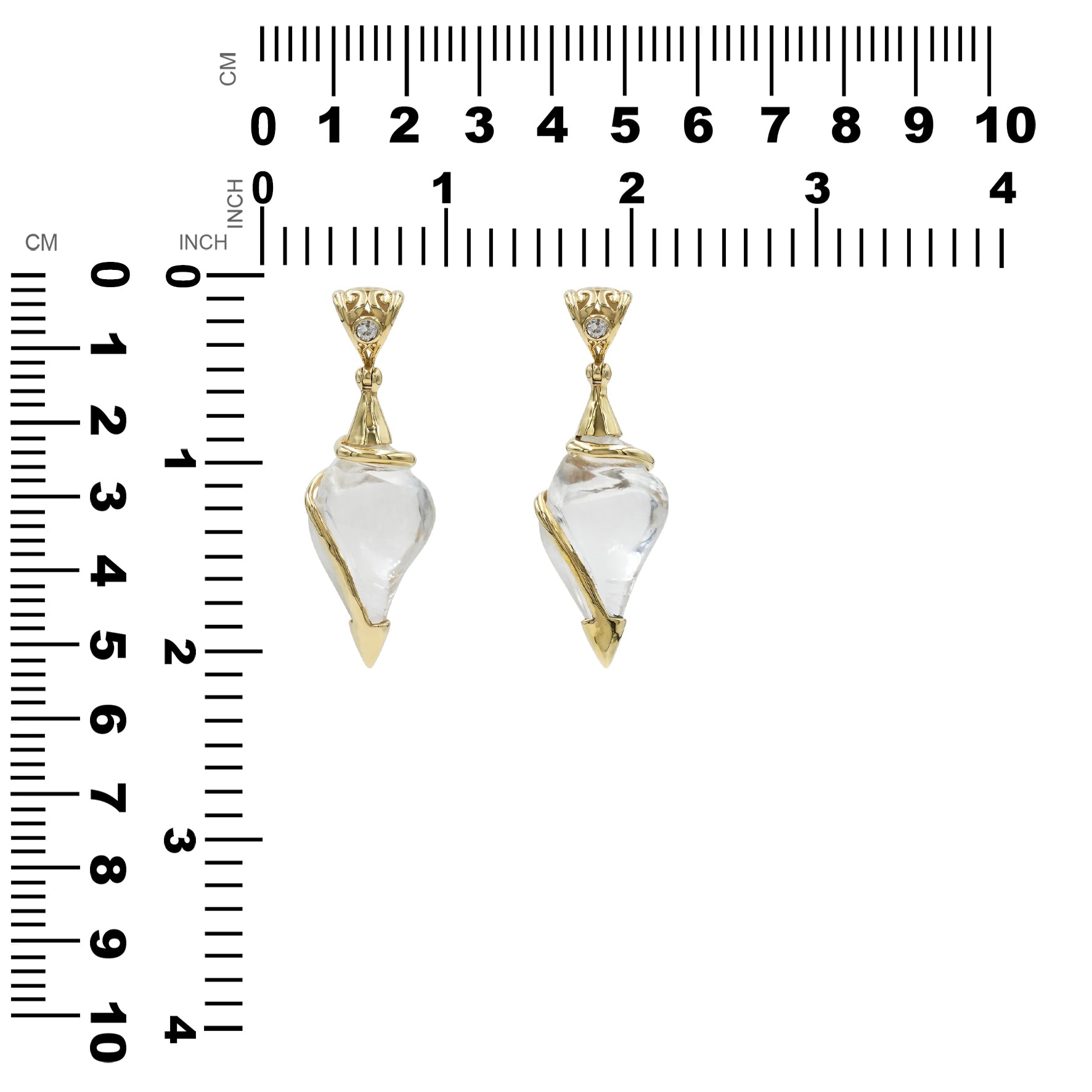 Starborn Carved Quartz Shell with White Topaz Accent Pendant in Nordic Gold