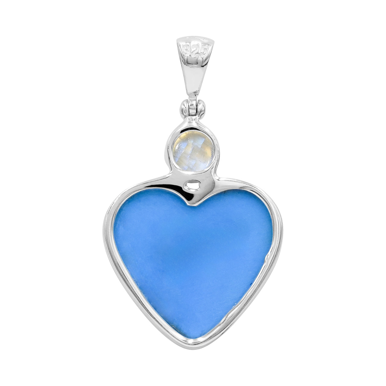 Starborn Aura Plume Agate Heart Pendant in Sterling Silver