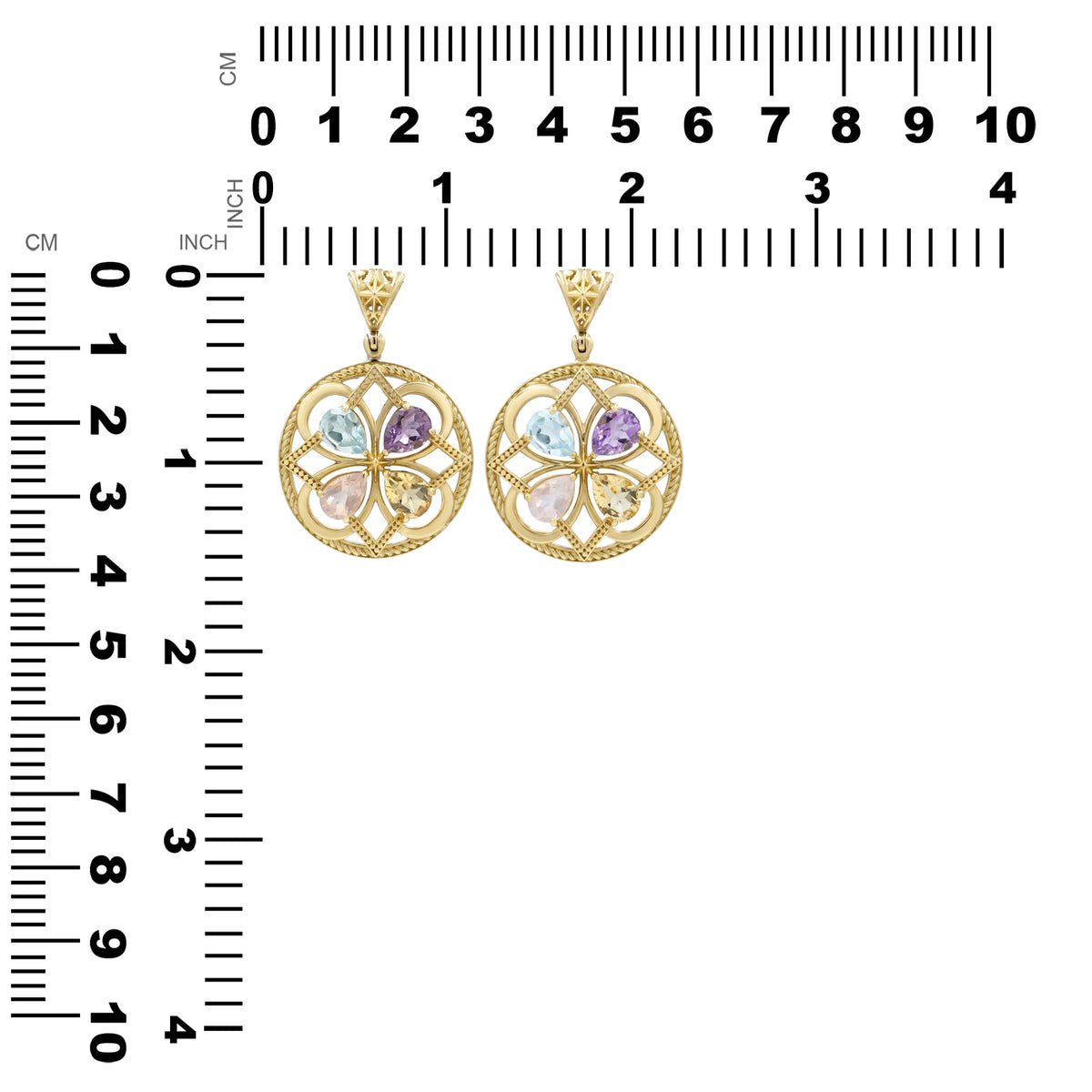 Starborn Multigem Four-Leaf Clover Pendant in Nordic Gold