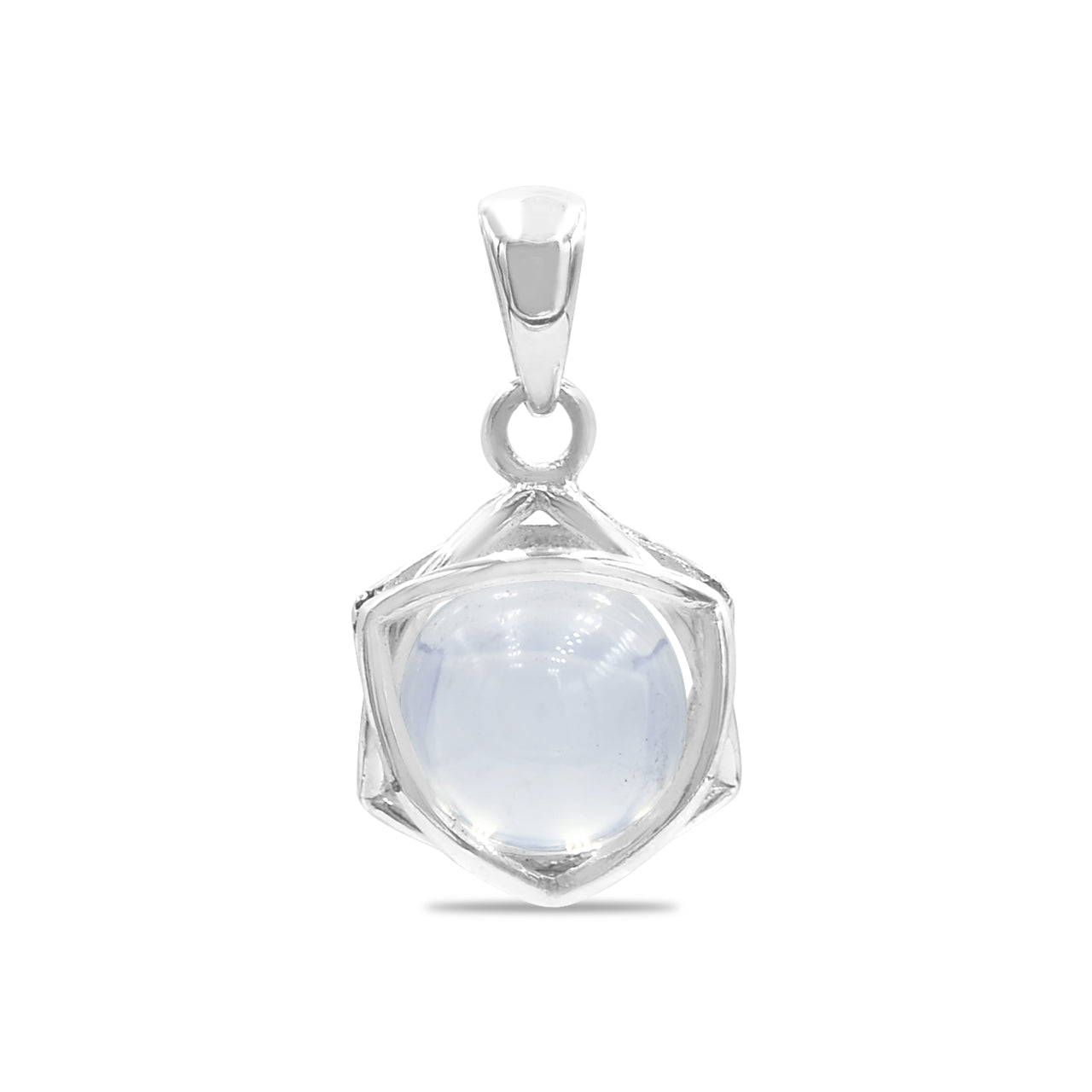 Starborn Edelsteinkugel 6-zackiger Sternanhänger aus Sterlingsilber