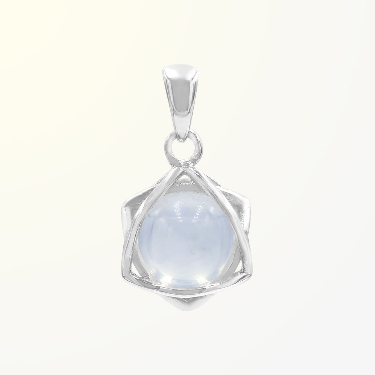 Starborn Edelsteinkugel 6-zackiger Sternanhänger aus Sterlingsilber