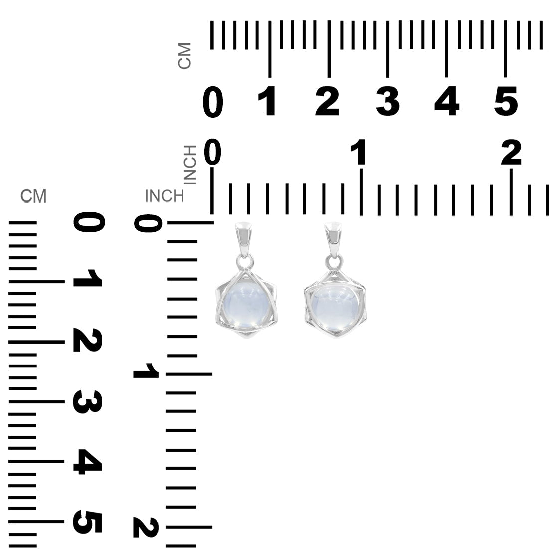 Starborn Edelsteinkugel 6-zackiger Sternanhänger aus Sterlingsilber