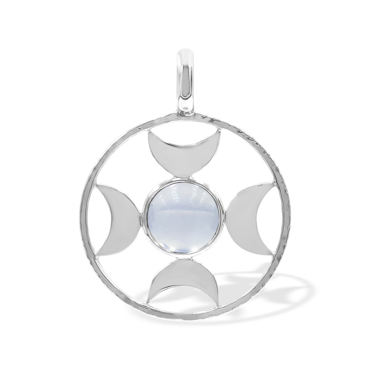 Colgante con esfera de luna creciente direccional de Starborn (pequeño) en plata de ley