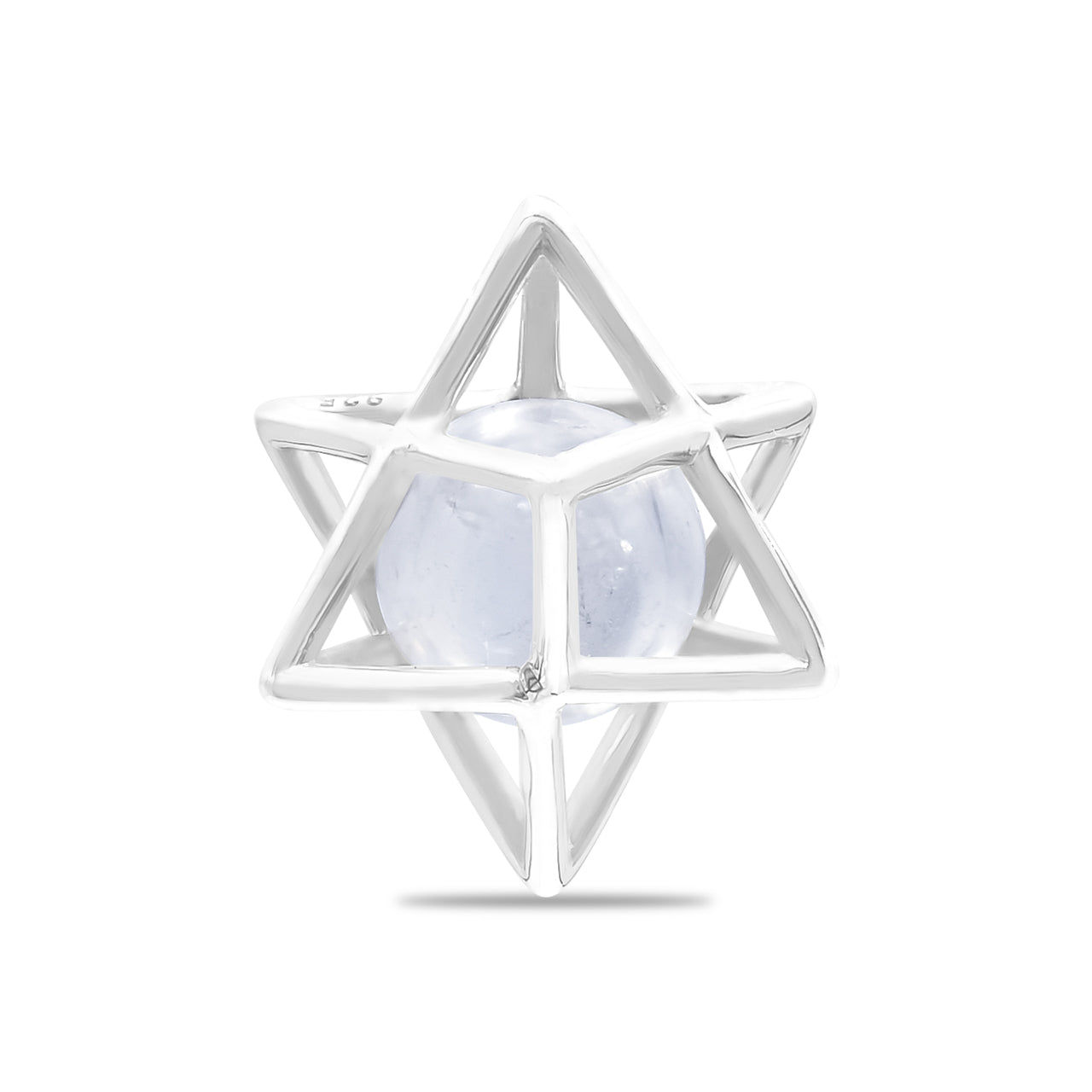 Starborn Merkabah Cage Gemstone Sphere with Sterling Silver Pendant and Chain