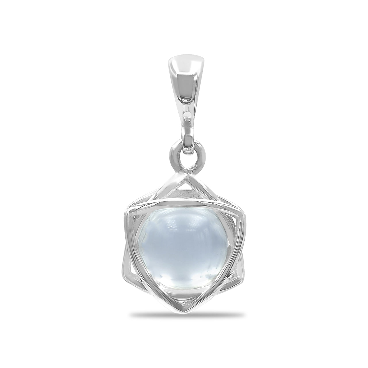 Starborn Edelsteinkugel 6-zackiger Sternanhänger aus Sterlingsilber