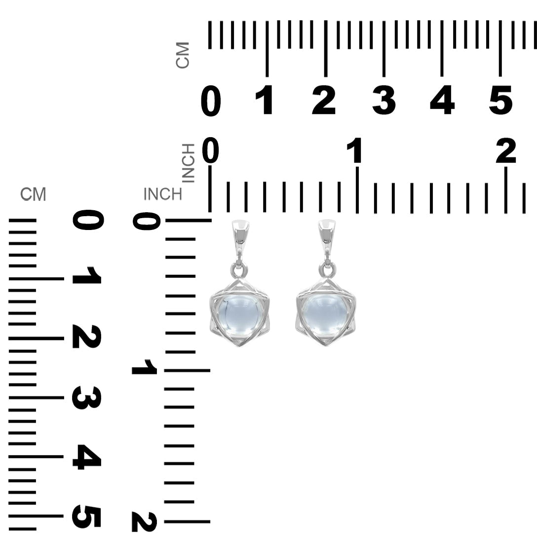 Starborn Edelsteinkugel 6-zackiger Sternanhänger aus Sterlingsilber