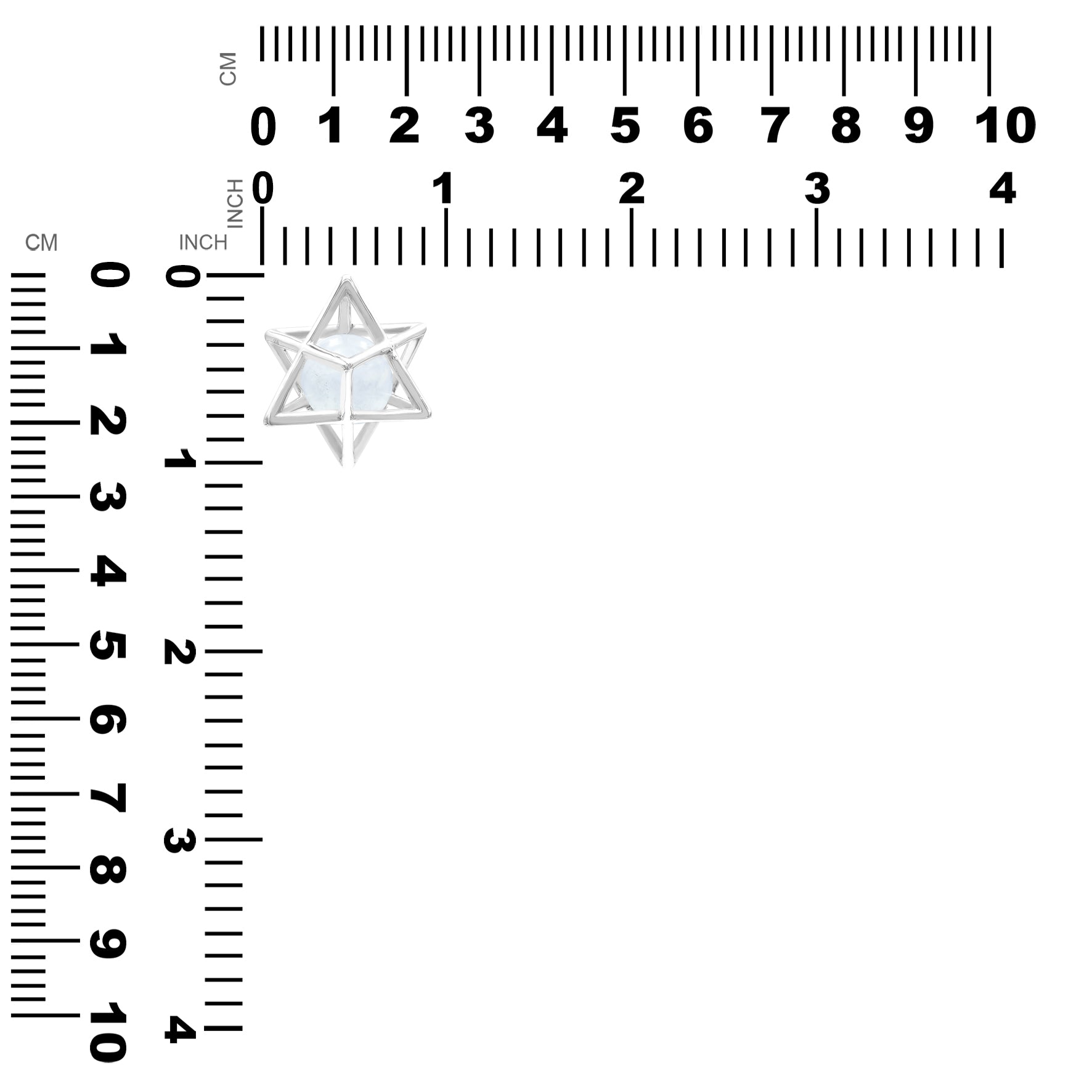 Starborn Merkabah Sterling Silver Cage Pendant and Chain with Gemstone Sphere