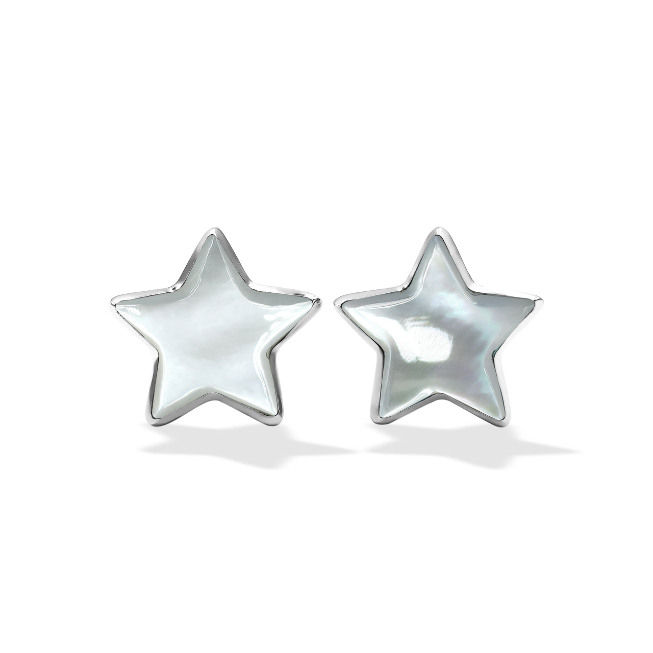 Starborn Mother of Pearl Star Post Earrings in Sterling Silver