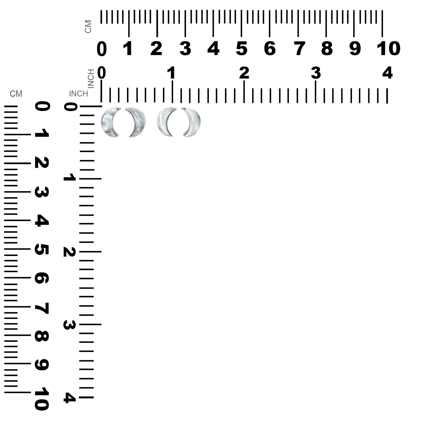 Aretes estilo poste con forma de luna creciente de Starborn en plata de ley