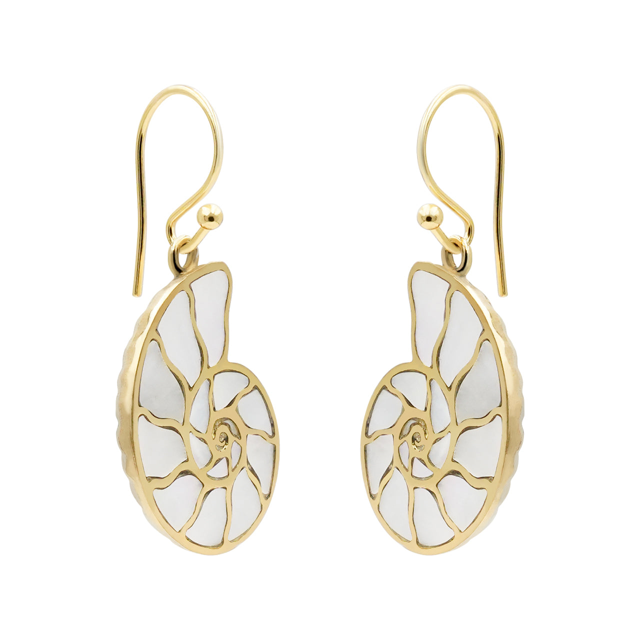 Starborn Nautilus Ammonite with Mother of Pearl Inlay Earring