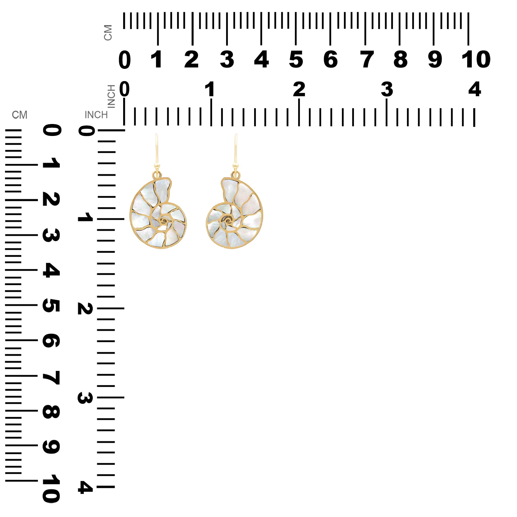 Starborn Nautilus Ammonite with Mother of Pearl Inlay Earring