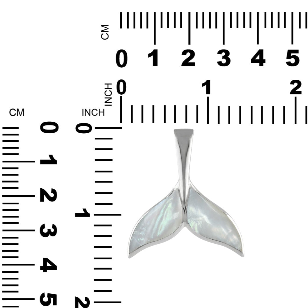 Starborn Mother of Pearl Whale Tail Pendant in Sterling Silver