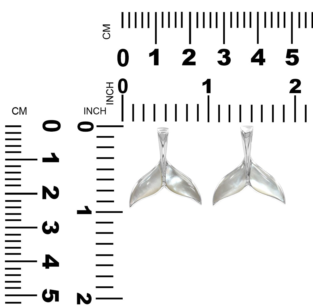 Starborn Mother of Pearl Whale Tail Pendant in Sterling Silver