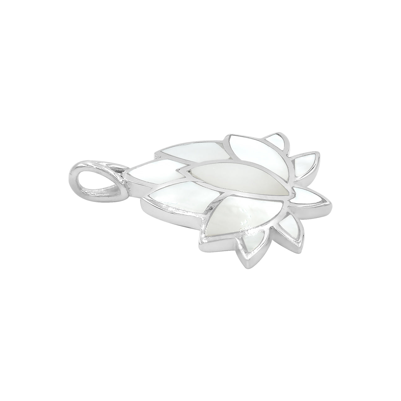 Starborn Mother of Pearl Lotus Pendant in Sterling Silver