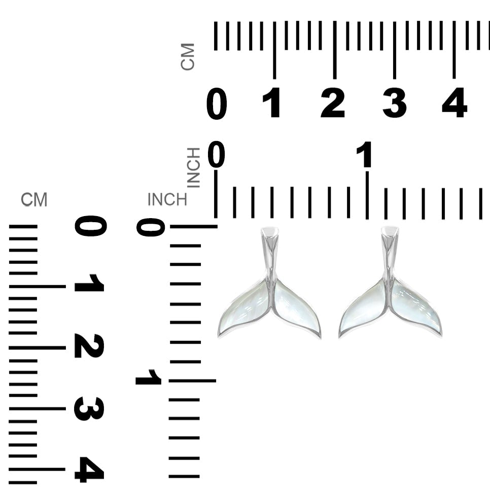 Starborn Mother of Pearl Whale Tail Pendant in Sterling Silver