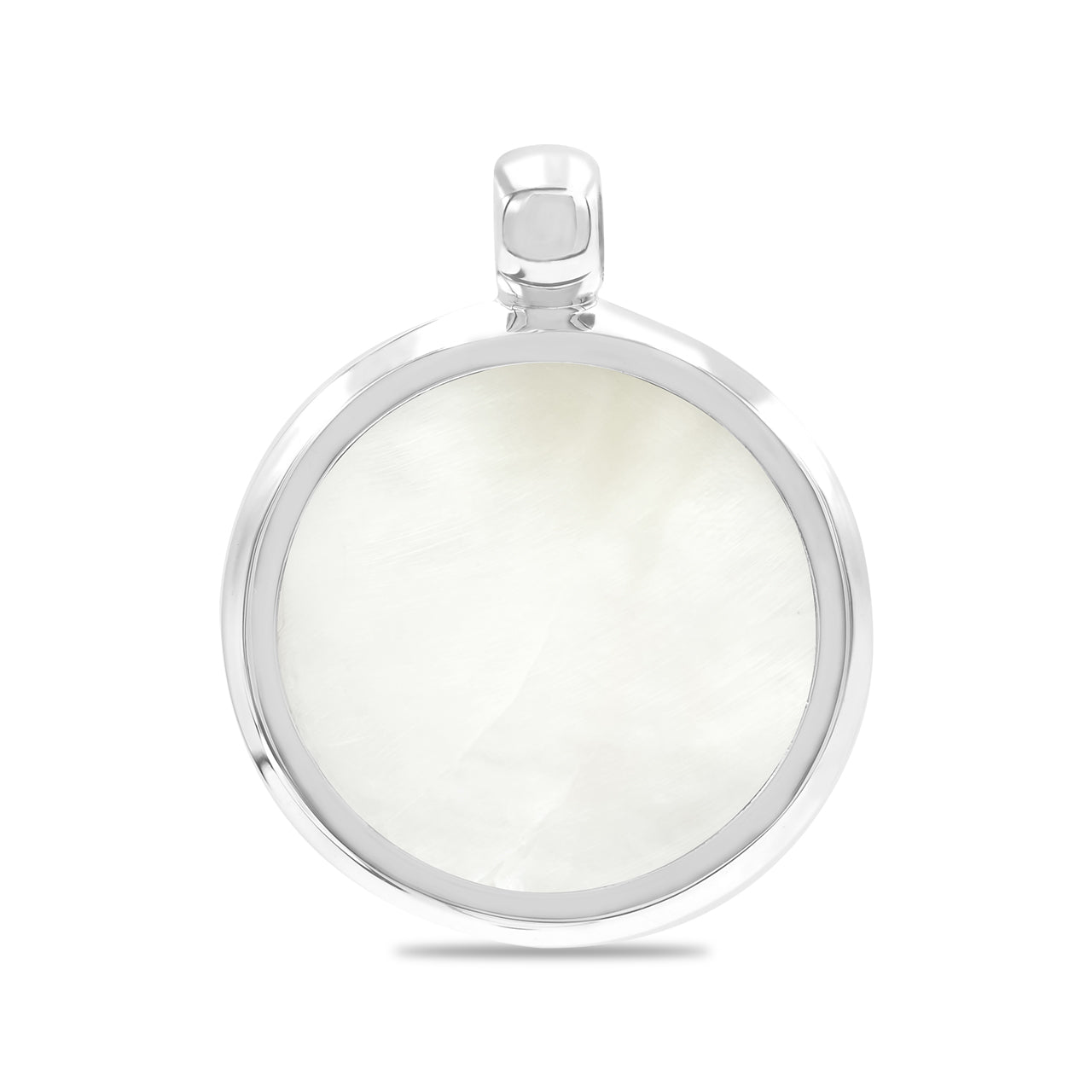 Starborn Mother of Pearl Carved Dragon 1.65" Medallion Style Pendant in Sterling Silver