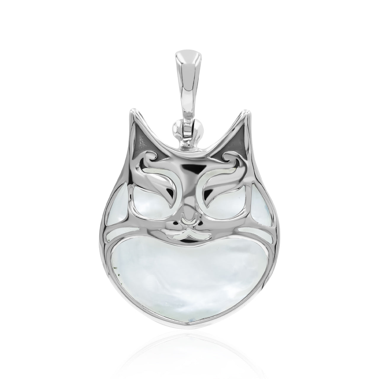 Starborn Gemstones within Cat Mask Pendant in Sterling Silver