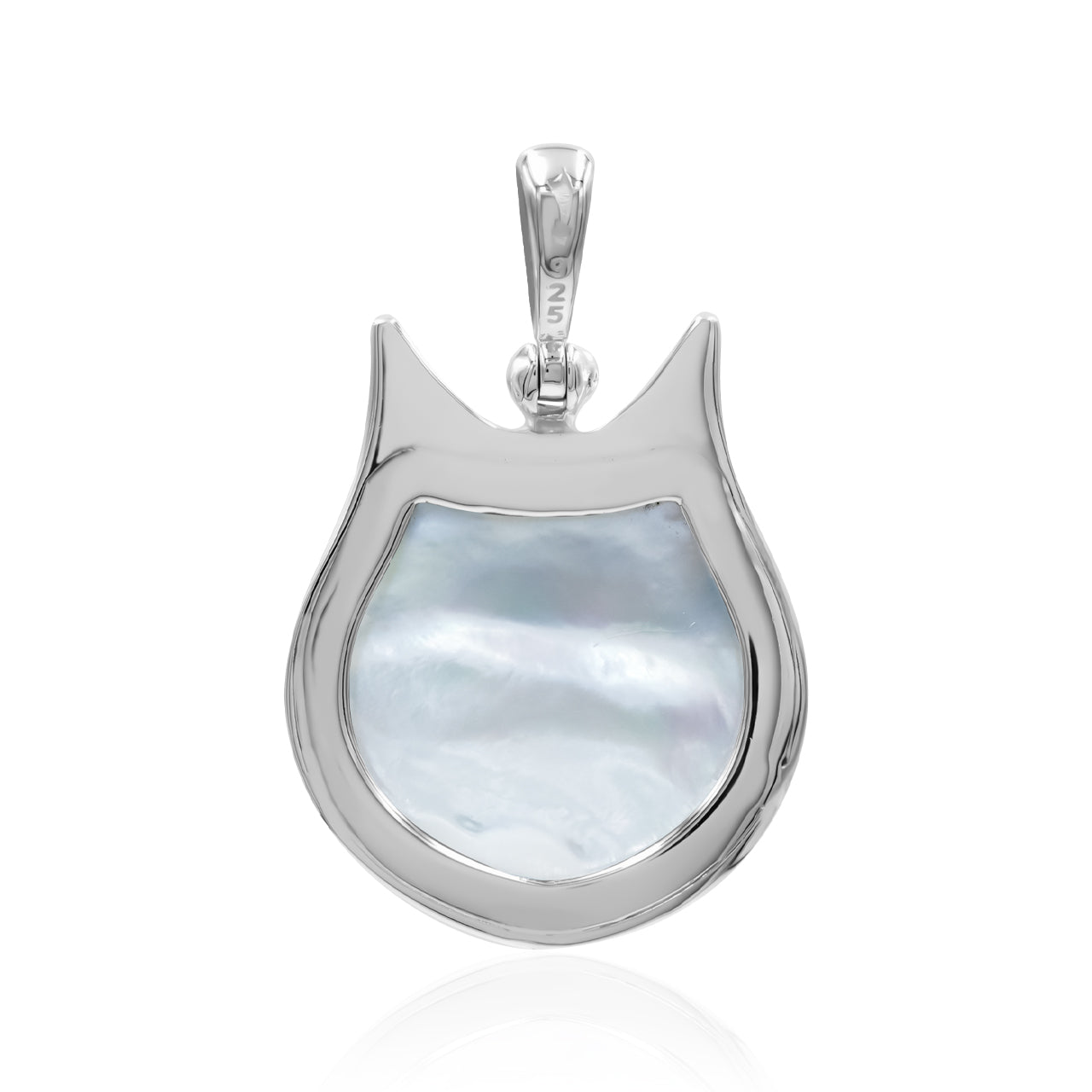 Starborn Gemstones within Cat Mask Pendant in Sterling Silver