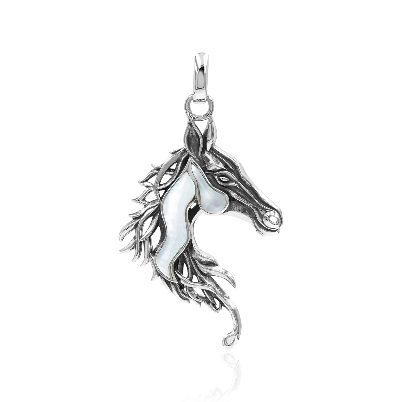 Starborn Gemstones Horse Head Pendant in Sterling Silver