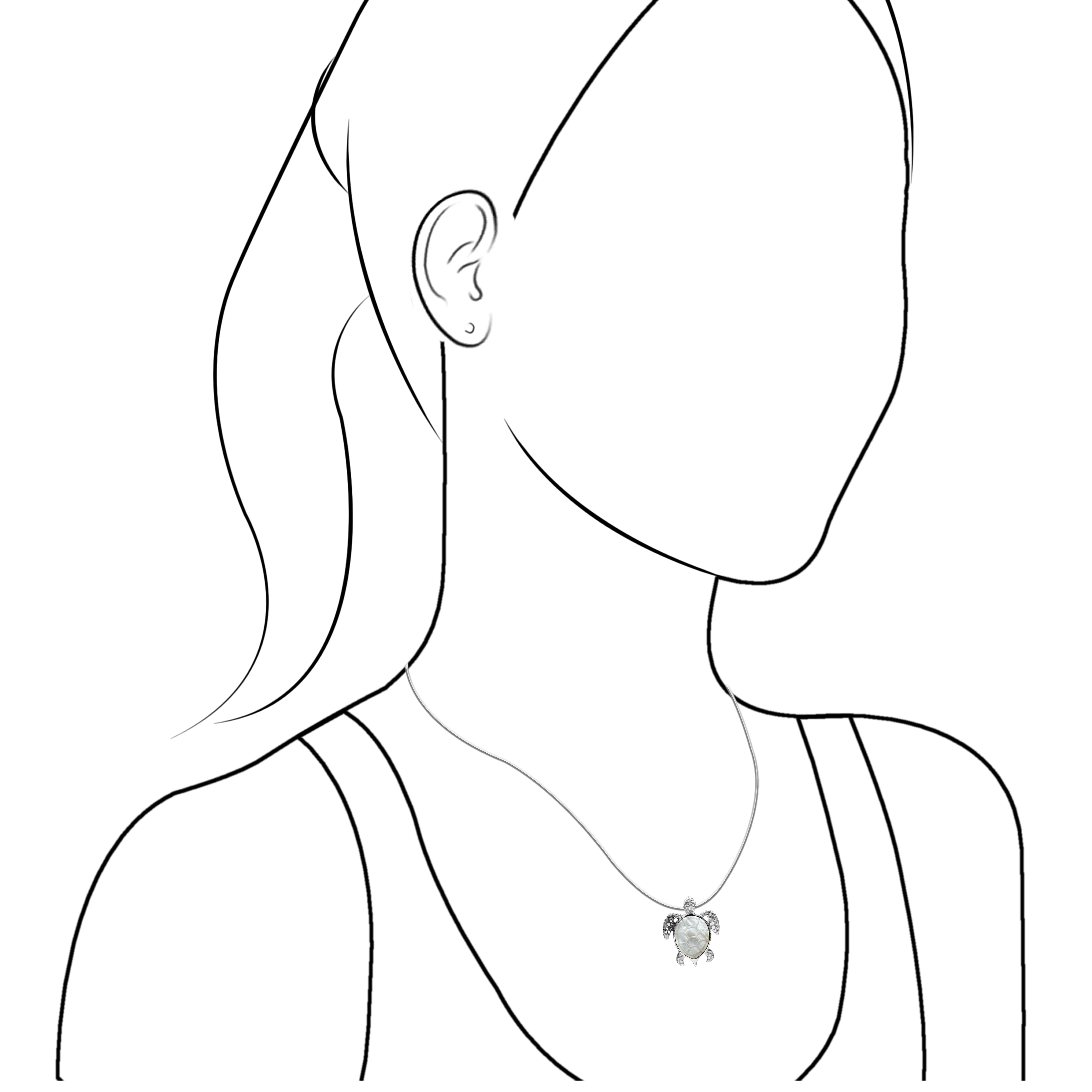 Starborn Carved Sea Turtle Pendant in Fine Sterling Silver