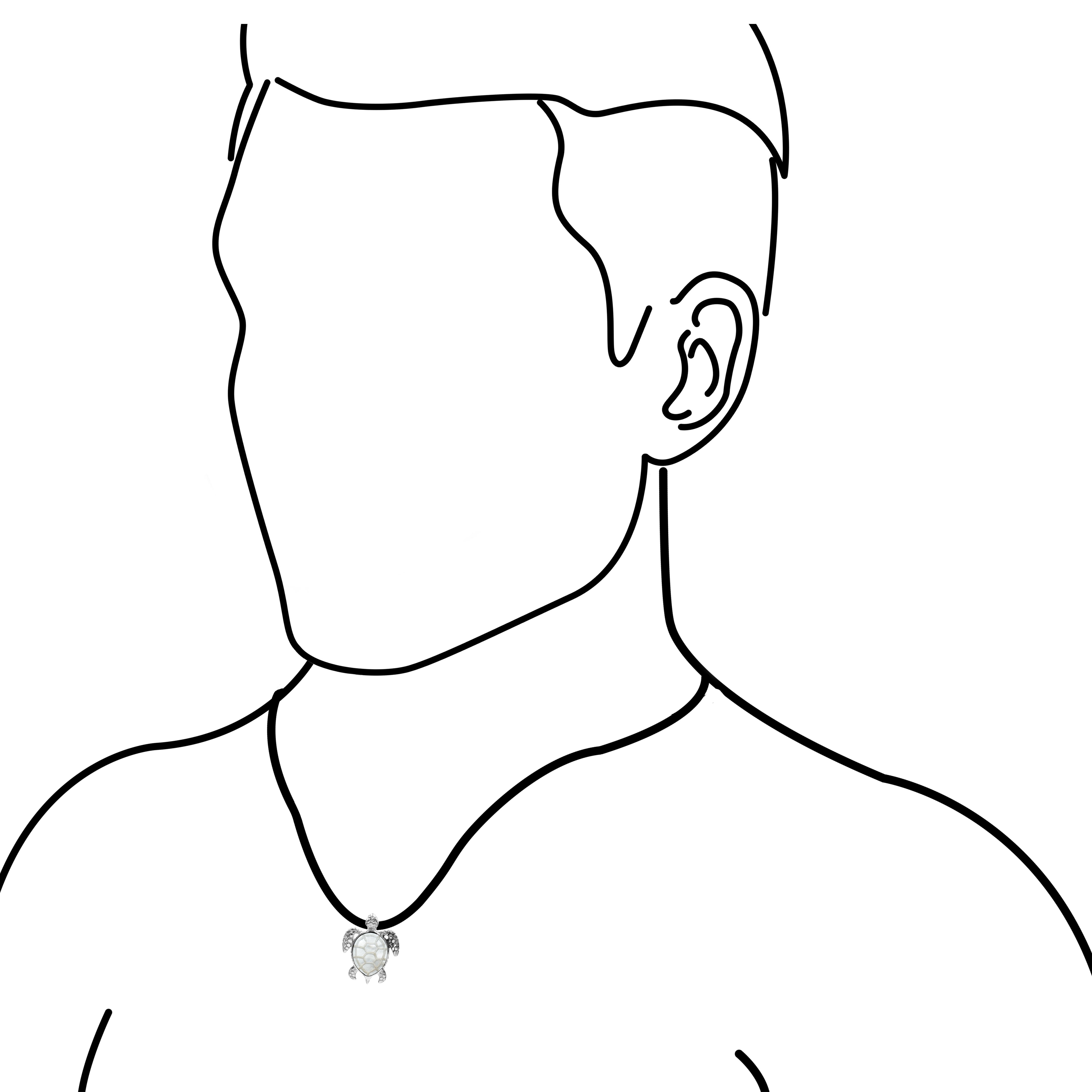 Starborn Carved Sea Turtle Pendant in Fine Sterling Silver