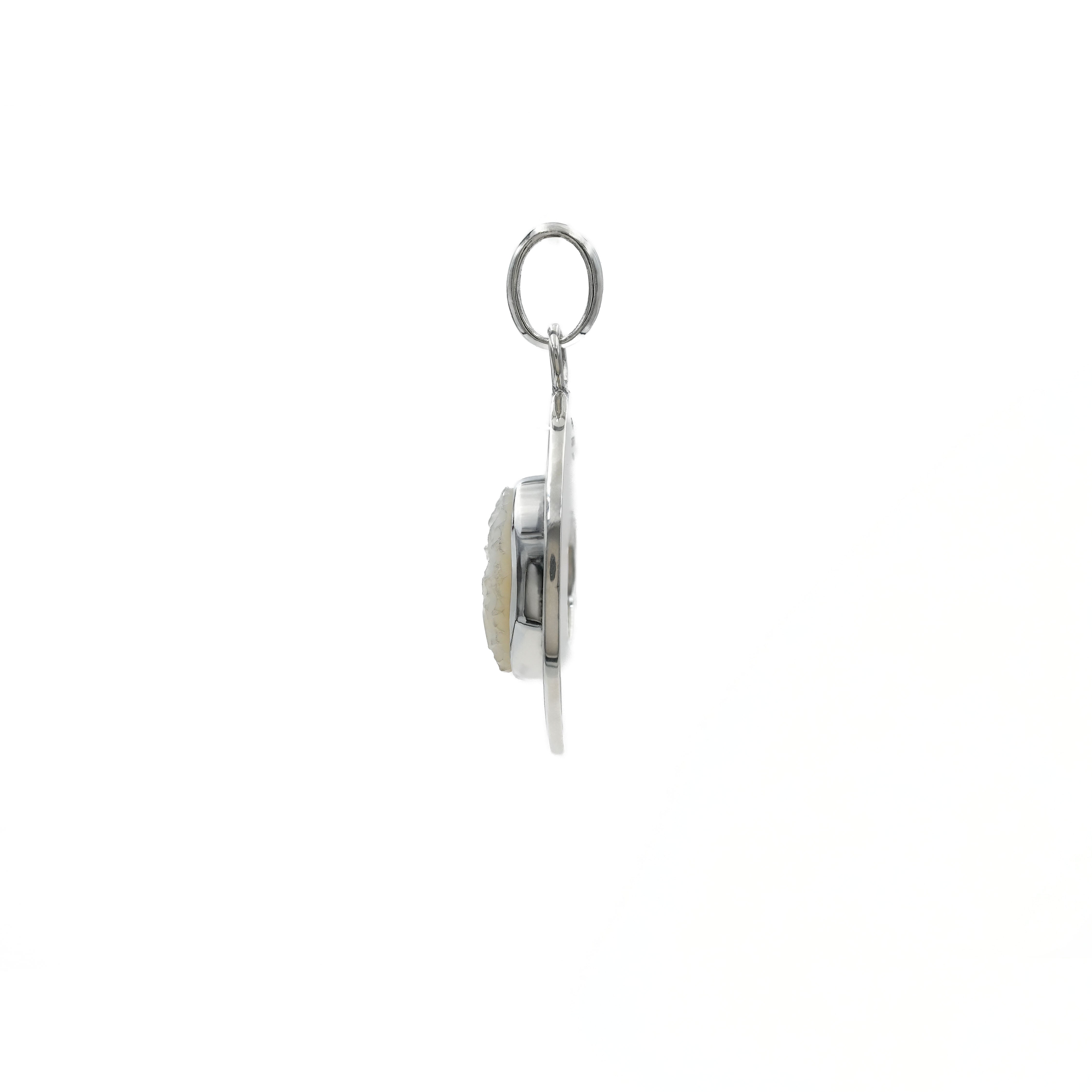 Starborn Mother of Pearl Moon Phases Pendant in Sterling Silver