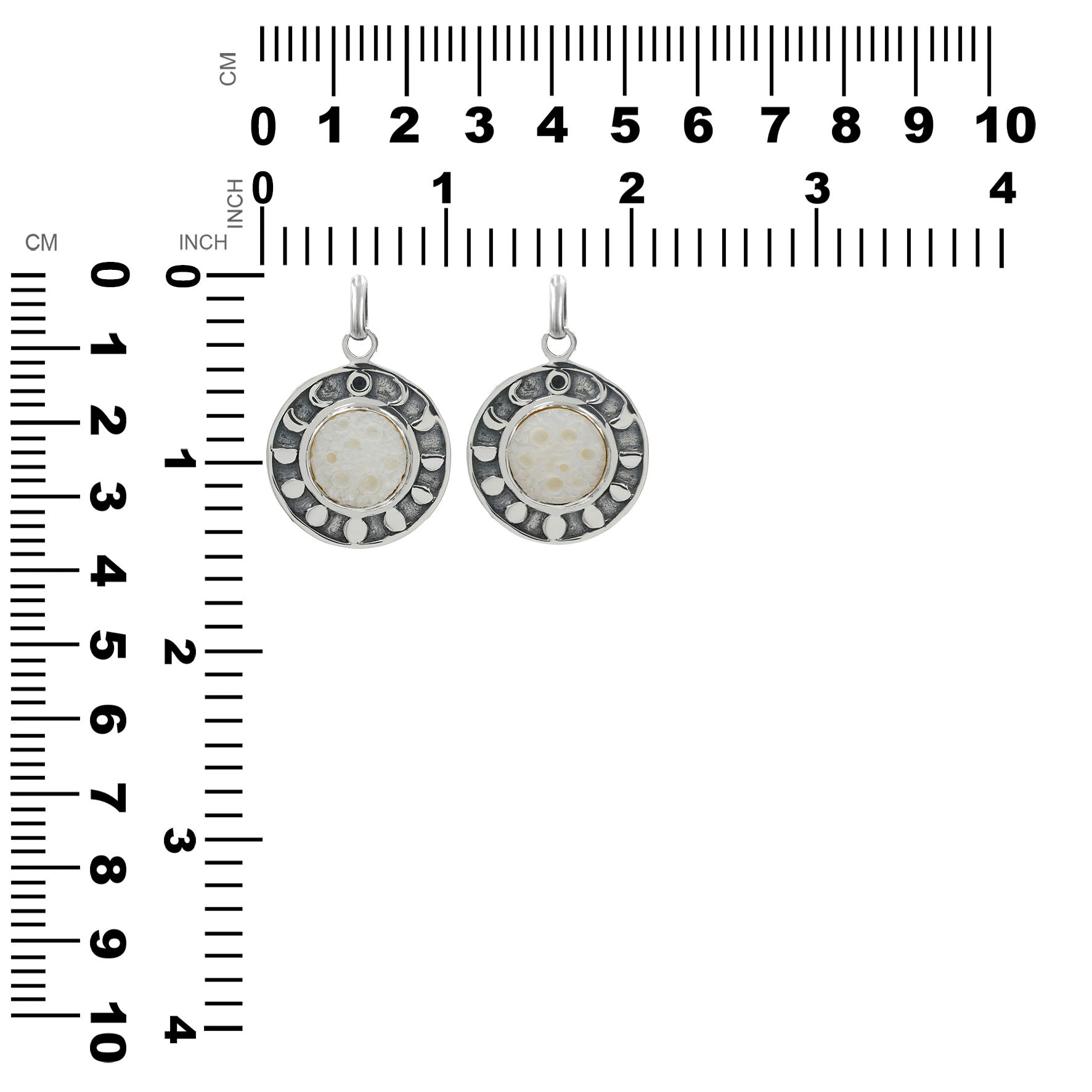 Starborn Mother of Pearl Moon Phases Pendant in Sterling Silver