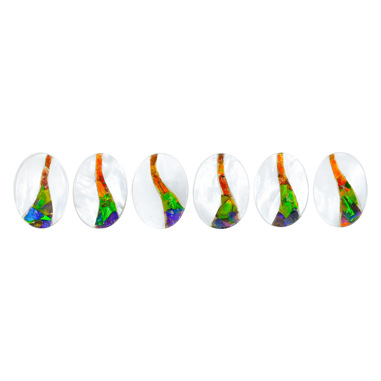 Starborn Mother of Pearl and Ammolite Inlay Oval Cabochon - 1 Piece