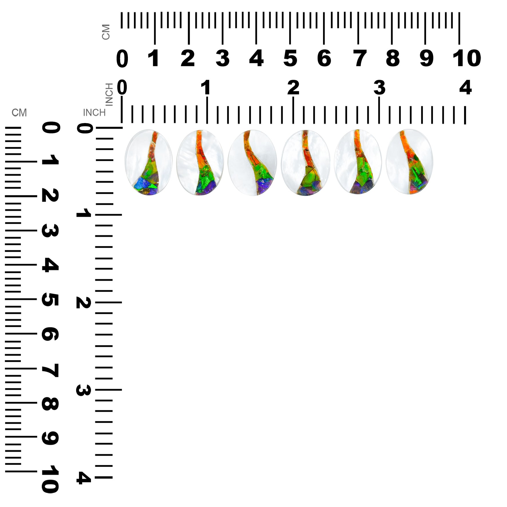 Starborn Mother of Pearl and Ammolite Inlay Oval Cabochon - 1 Piece